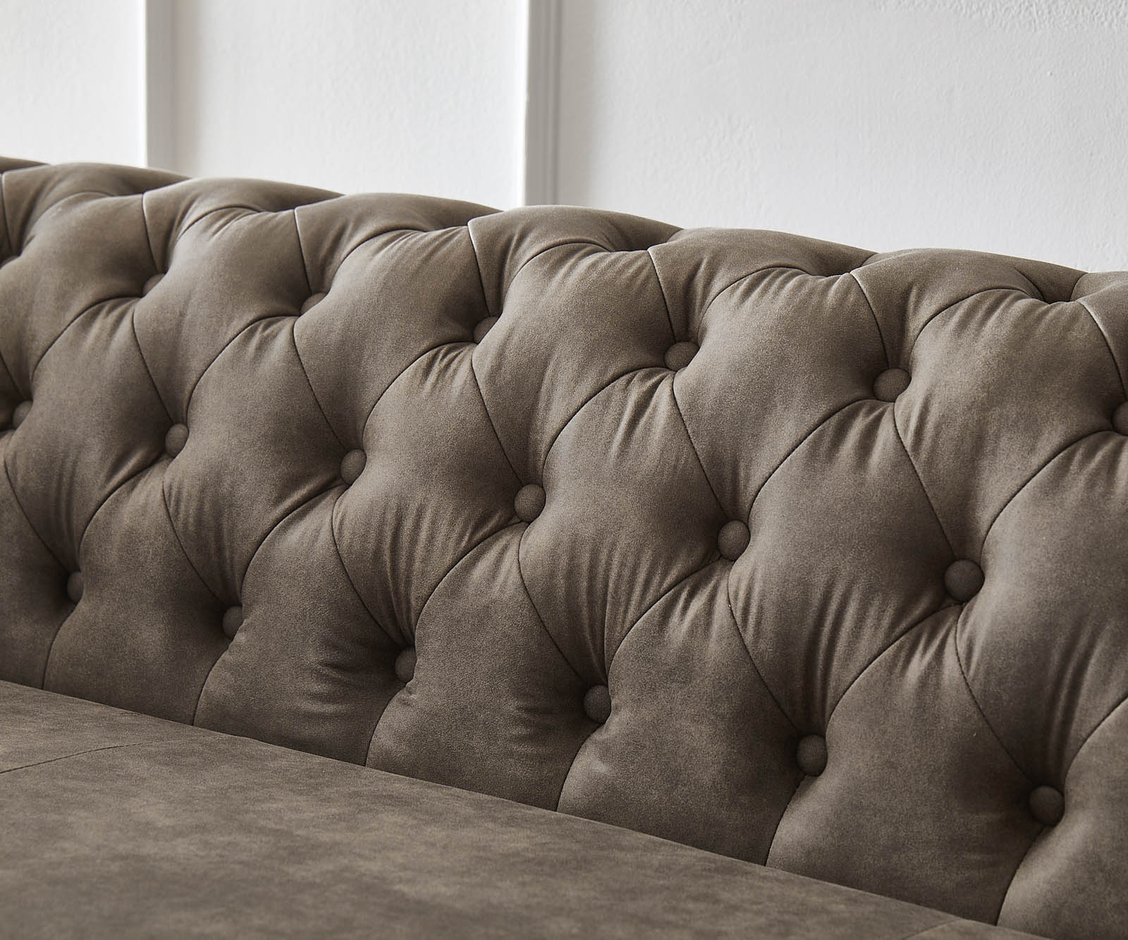Sofa Chesterfield 3-Sitzer 200x88 cm Vintage Taupe Couch 3