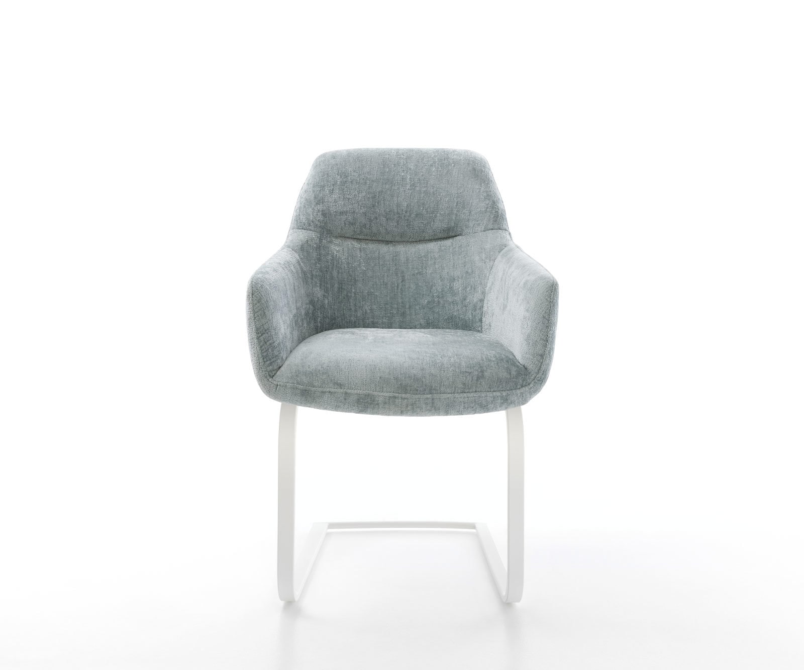 Cantilever Pejo-Flex chenille bleu pastel pied cantilever plat blanc ressorts ensachés 1 Cantilever Pejo-Flex chenille bleu pastel pied cantilever plat blanc ressorts ensachés 1