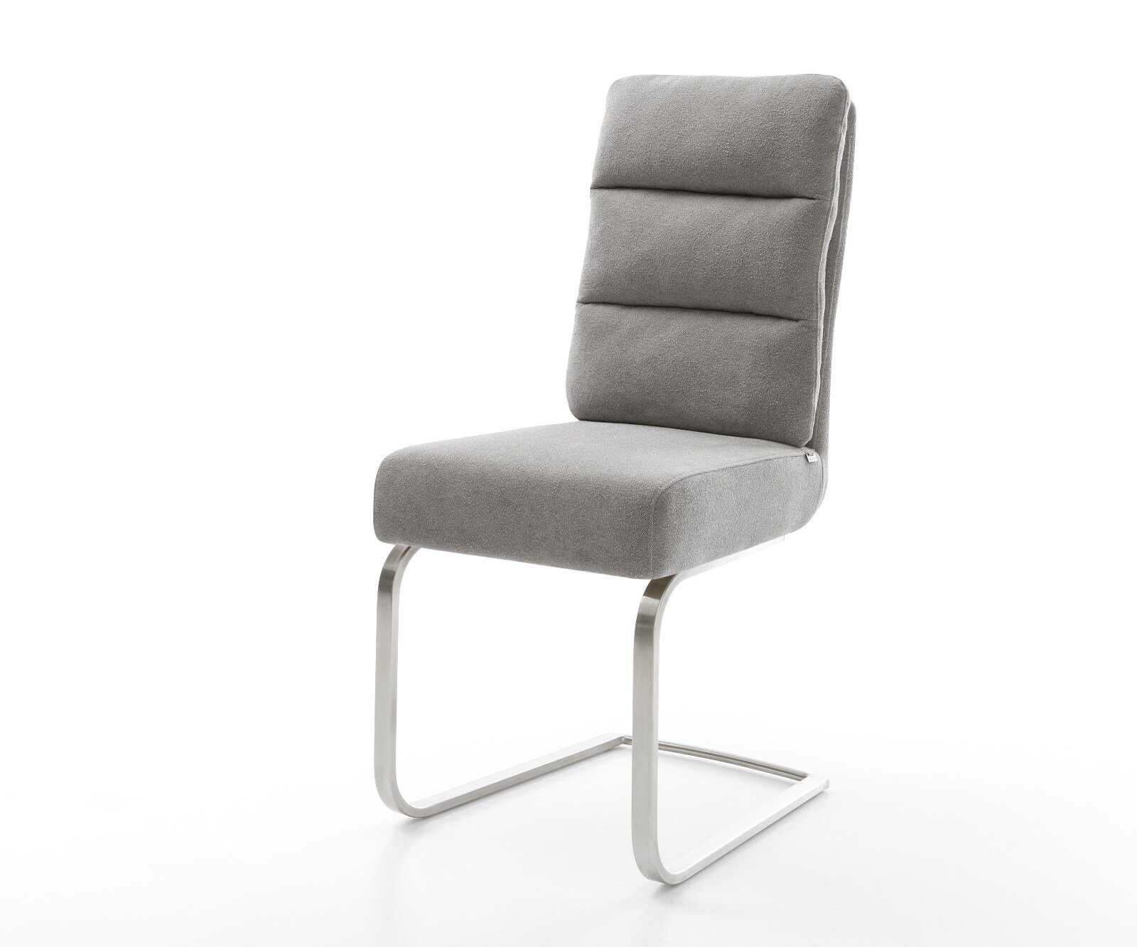 Freischwinger Pela-Flex Strukturstoff Soft Grau Freischwinger flach Edelstahl Taschenfederkern