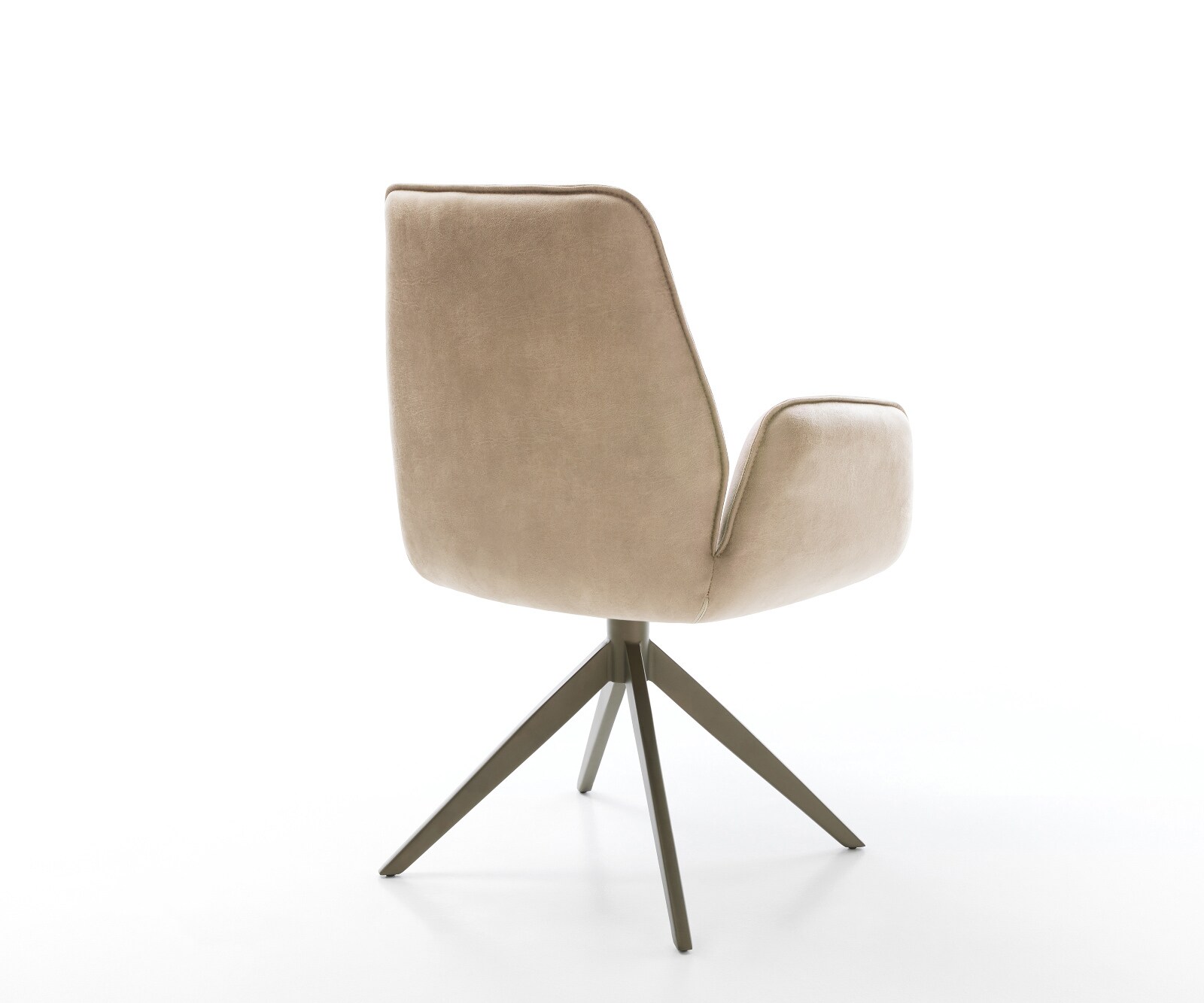 Drehstuhl Clea-Flex Mikrofaser Taupe Vintage Kreuzgestell breit Effektfinish Titan 360° drehbar Wippfunktion 5