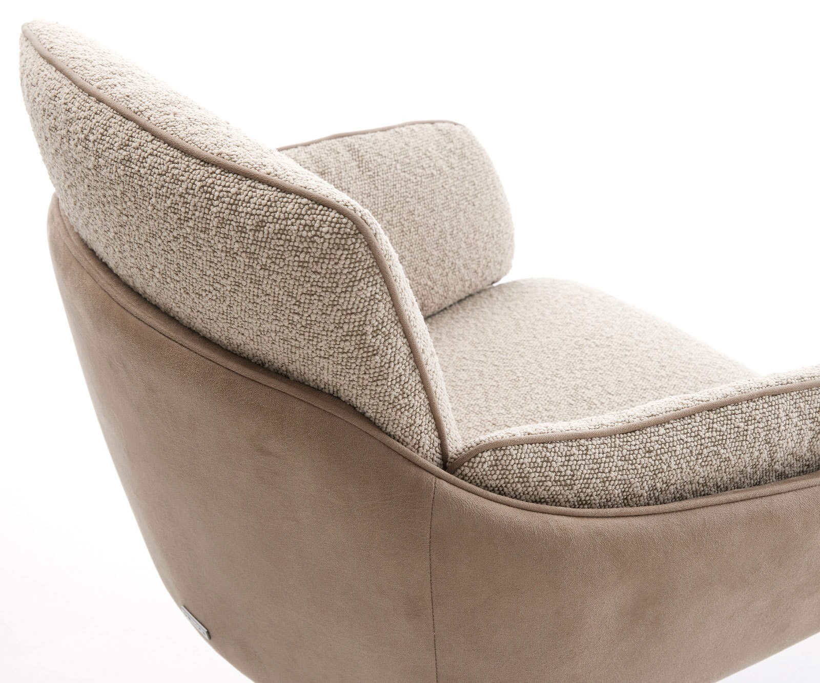 Chaise-pivotante Luan-Flex microvelours boue pied croisé large aspect titane pivotement sur 360° fonction bascule 3
