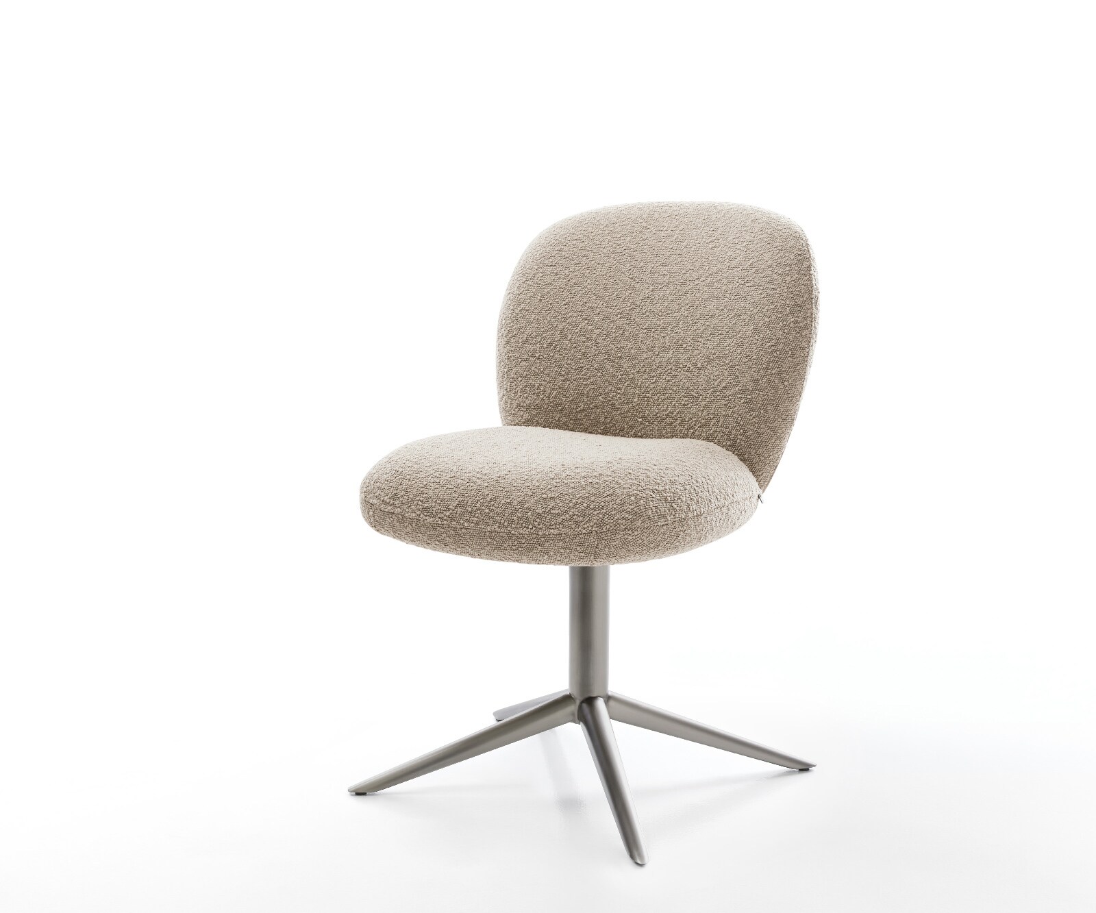 Chaise-pivotante Nube-Flex bouclé boue pied de chaise 4 branches grafiete pivotement sur 360° fonction bascule ressorts ensachés