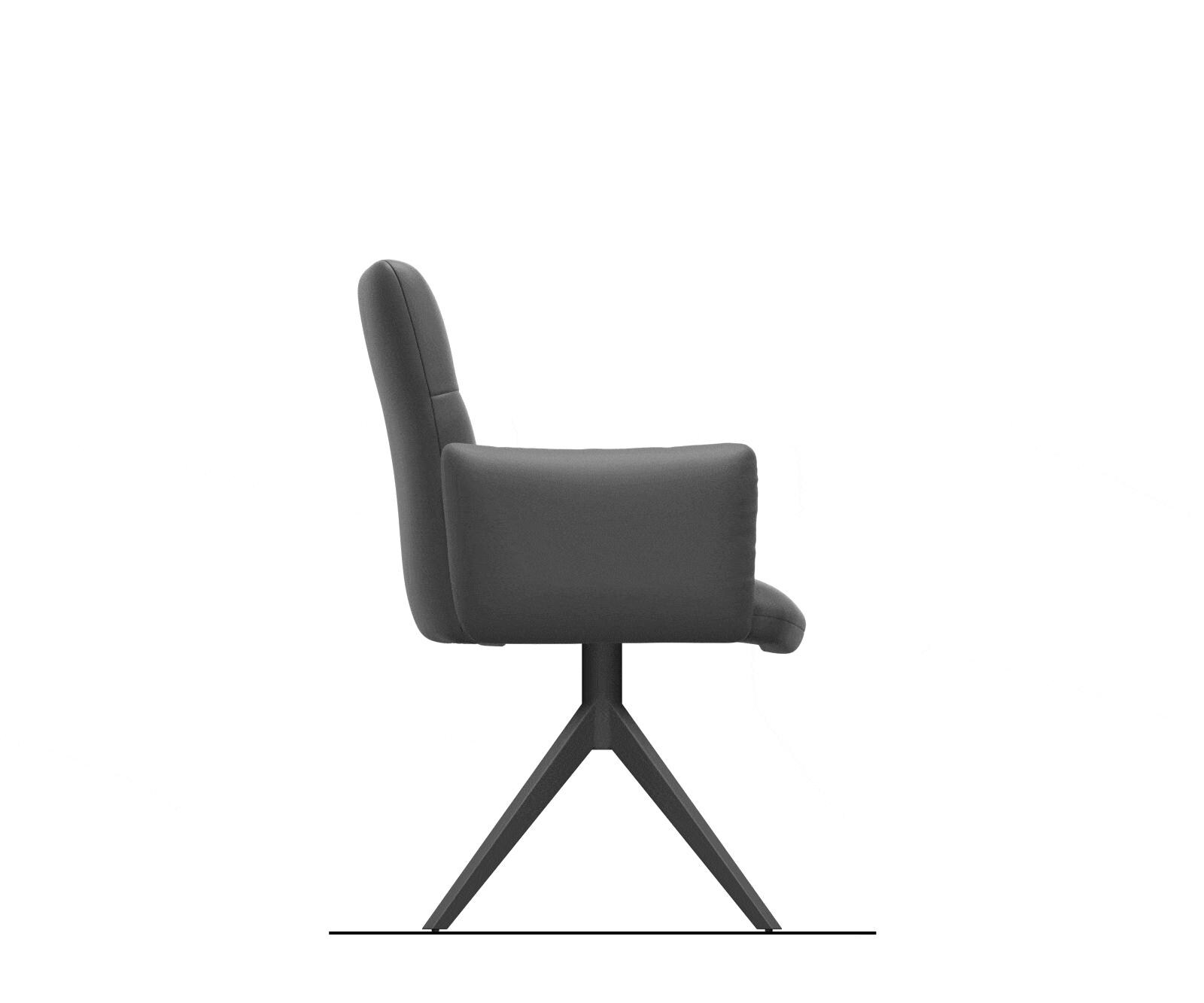 Drehstuhl Jova-Flex mit Armlehnen Mikrofaser Anthrazit Vintage Kreuzgestell breit Schwarz 360° drehbar Wippfunktion Taschenfederkern 8