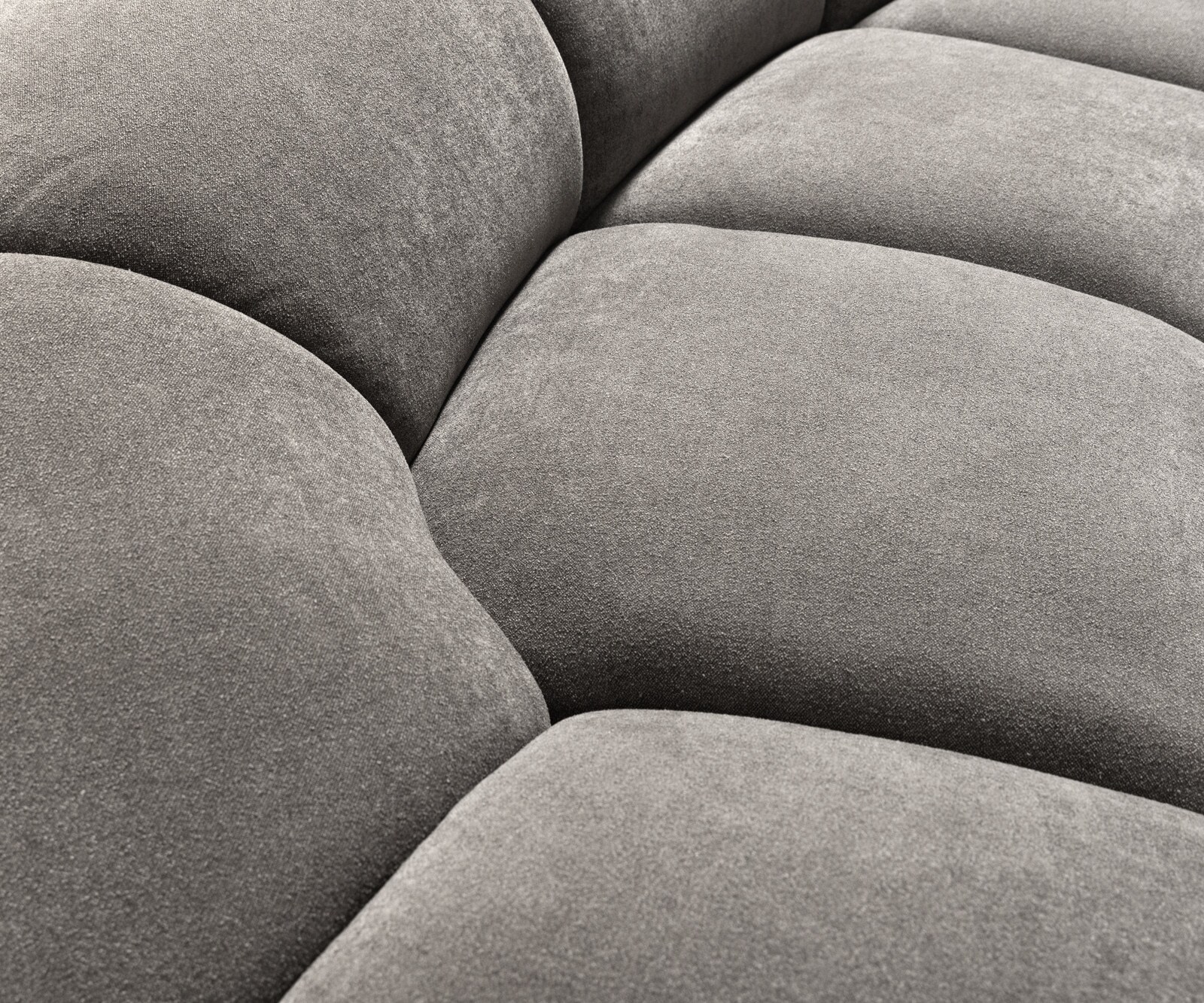 Bigsofa Lunna 360x175 cm Tissu structuré Soft Gris 2 coussins 6