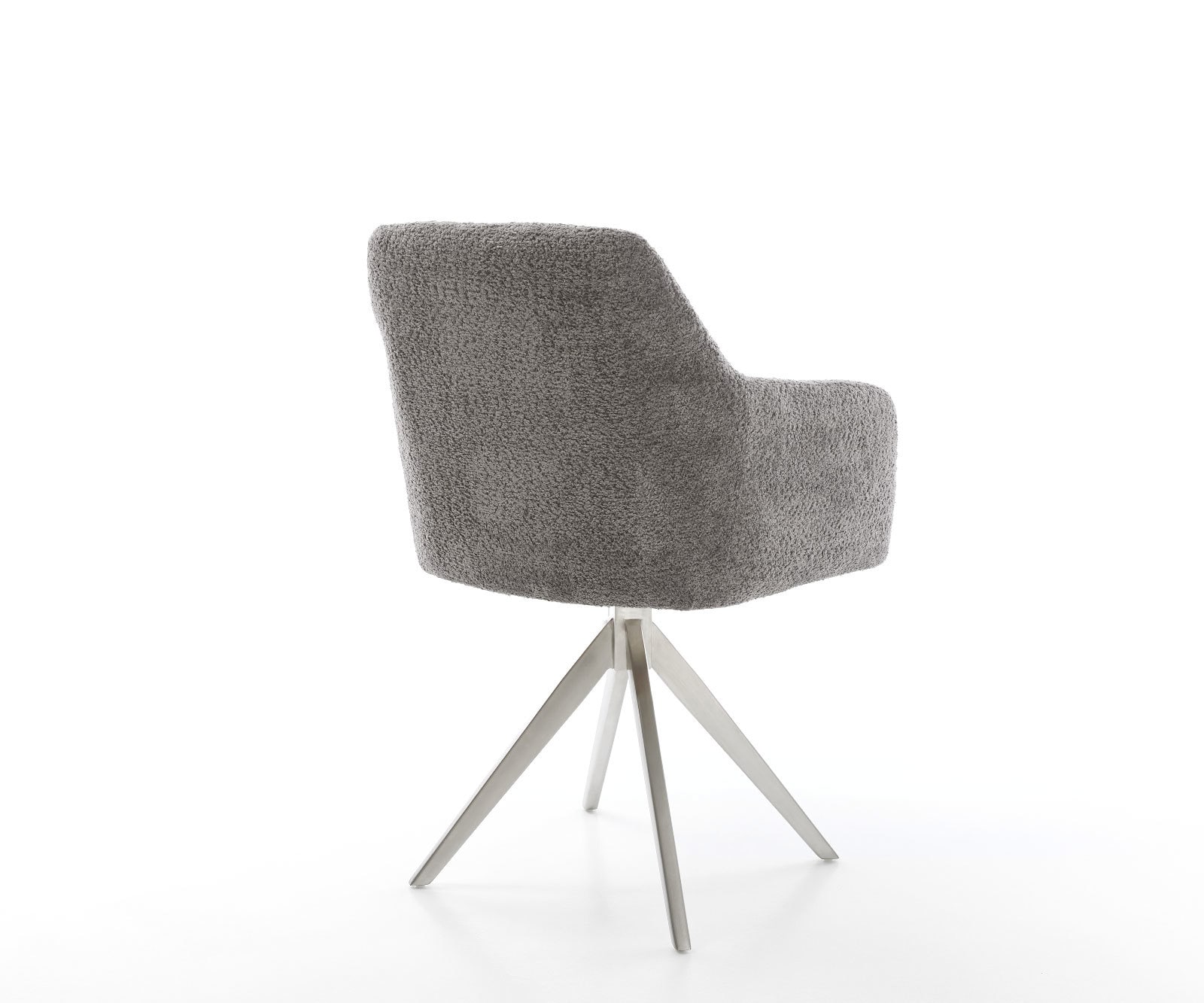 Esszimmerstuhl Greg-Flex Bouclé Grau Kreuzgestell kantig Edelstahl Taschenfederkern 4 Esszimmerstuhl Greg-Flex Bouclé Grau Kreuzgestell kantig Edelstahl Taschenfederkern 4