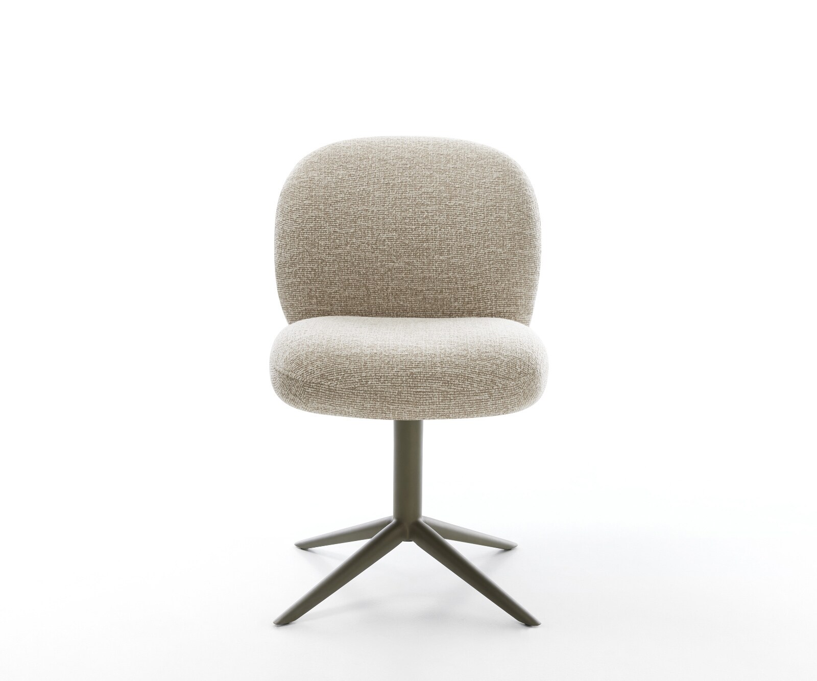 Chaise-pivotante Nube-Flex tissu tissé doux beige pied de chaise 4 branches aspect titane pivotement sur 360° fonction bascule resorts ensachés 2