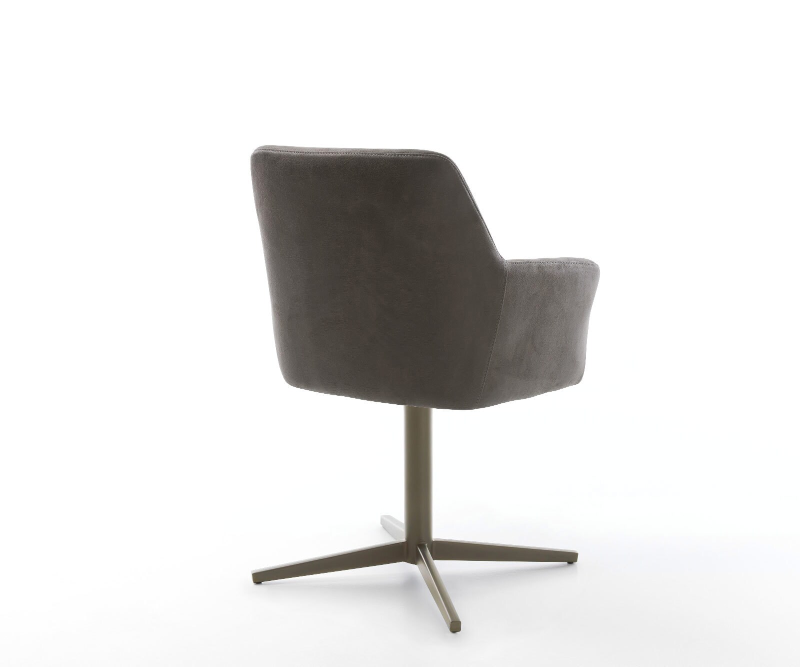 Chaise-pivotante Xana-Flex avec accoudoirs microvelours anthracite vintage pied de chaise 4 branches aspect titane pivotement sur 360° ressorts ensachés 5