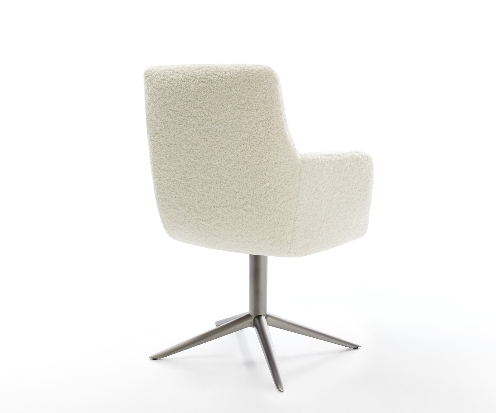 Chaise-pivotante Heira-Flex avec accoudoirs tissu teddy beige pied de chaise 4 branches grafiete pivotement sur 360° fonction bascule resorts ensachés 5