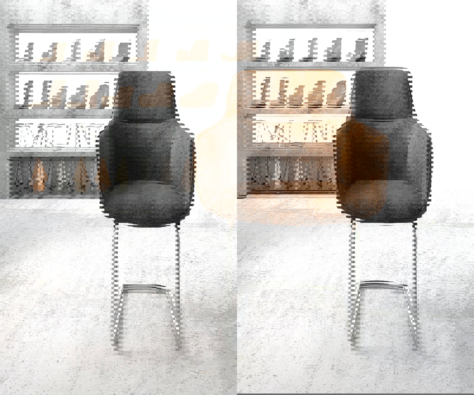 Cantilever Pejo-Flex brun antique cantilever rond acier inoxydable 2