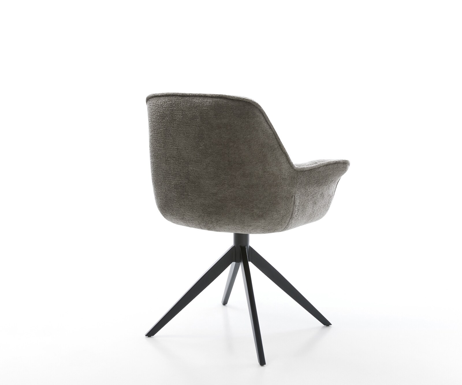 Drehstuhl Kaira-Flex Bouclé Soft Schlamm Kreuzgestell breit Schwarz 360° drehbar Wippfunktion 5