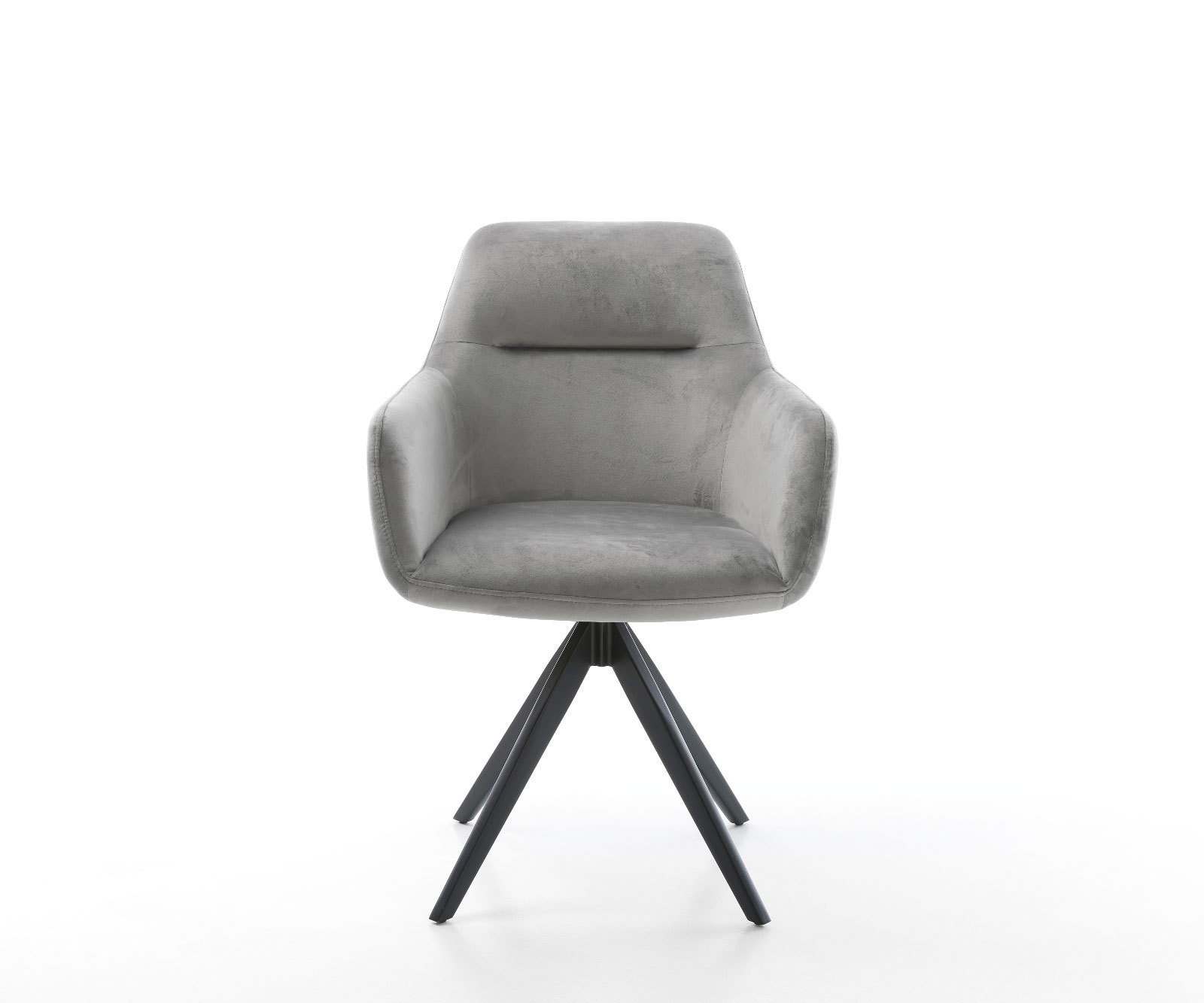 Esszimmerstuhl Pejo-Flex Samt Grau Kreuzgestell kantig Schwarz Taschenfederkern 1 Esszimmerstuhl Pejo-Flex Samt Grau Kreuzgestell kantig Schwarz Taschenfederkern 1