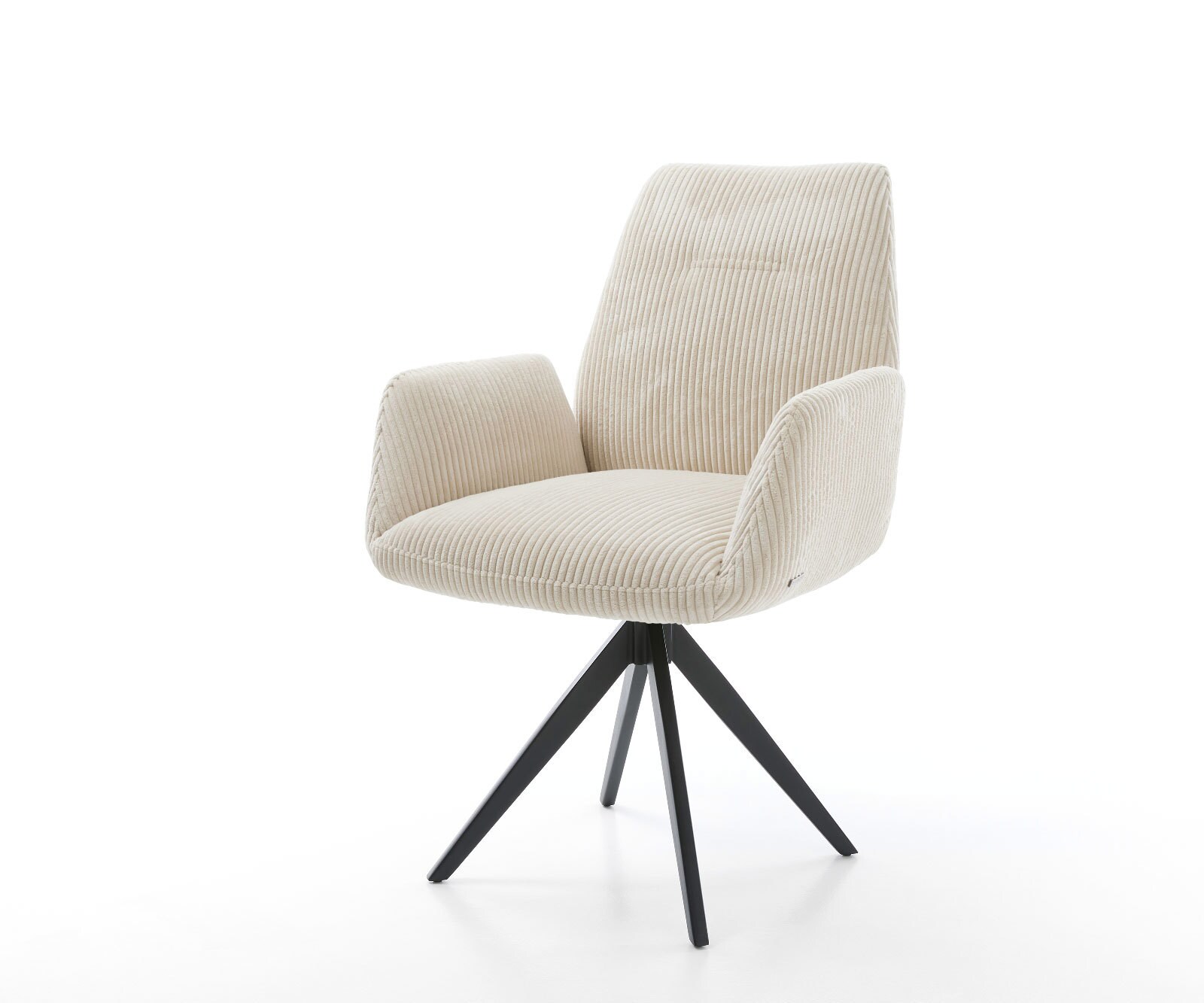 Drehstuhl Zoa-Flex Cord Beige Kreuzgestell kantig Schwarz 180° drehbar