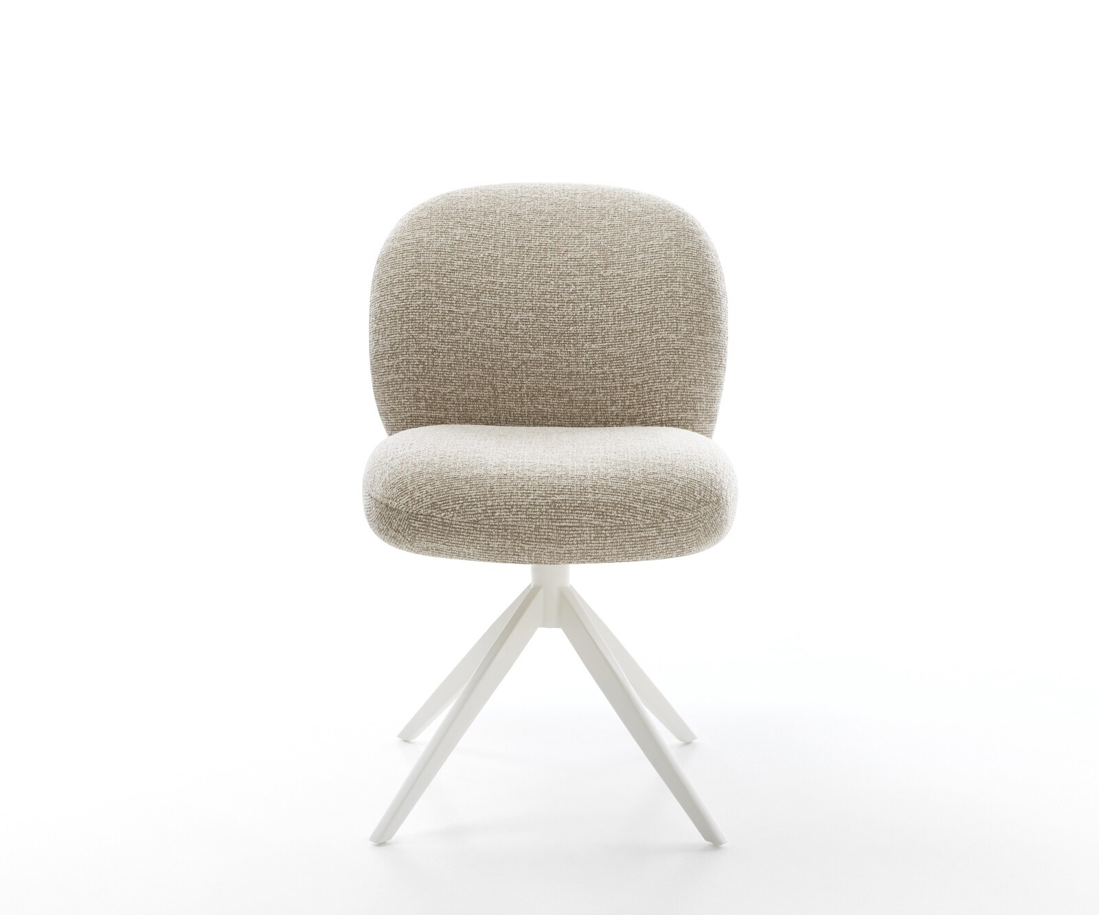 Drehstuhl Nube-Flex Webstoff Soft Beige Kreuzgestell breit Weiß 360° drehbar Wippfunktion Taschenfederkern 1