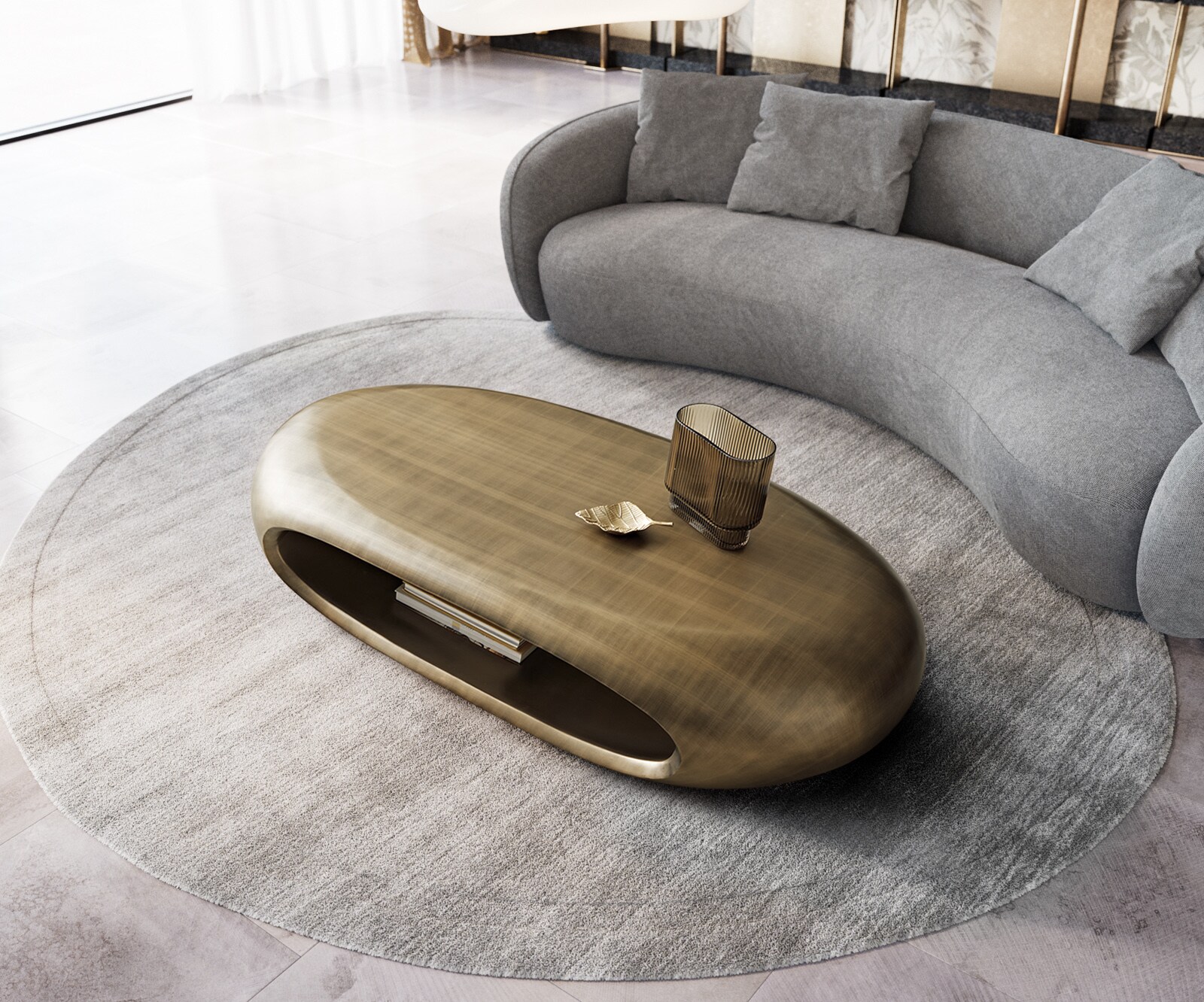 Couchtisch Sinor 140x65 cm Metallic Gold 4
