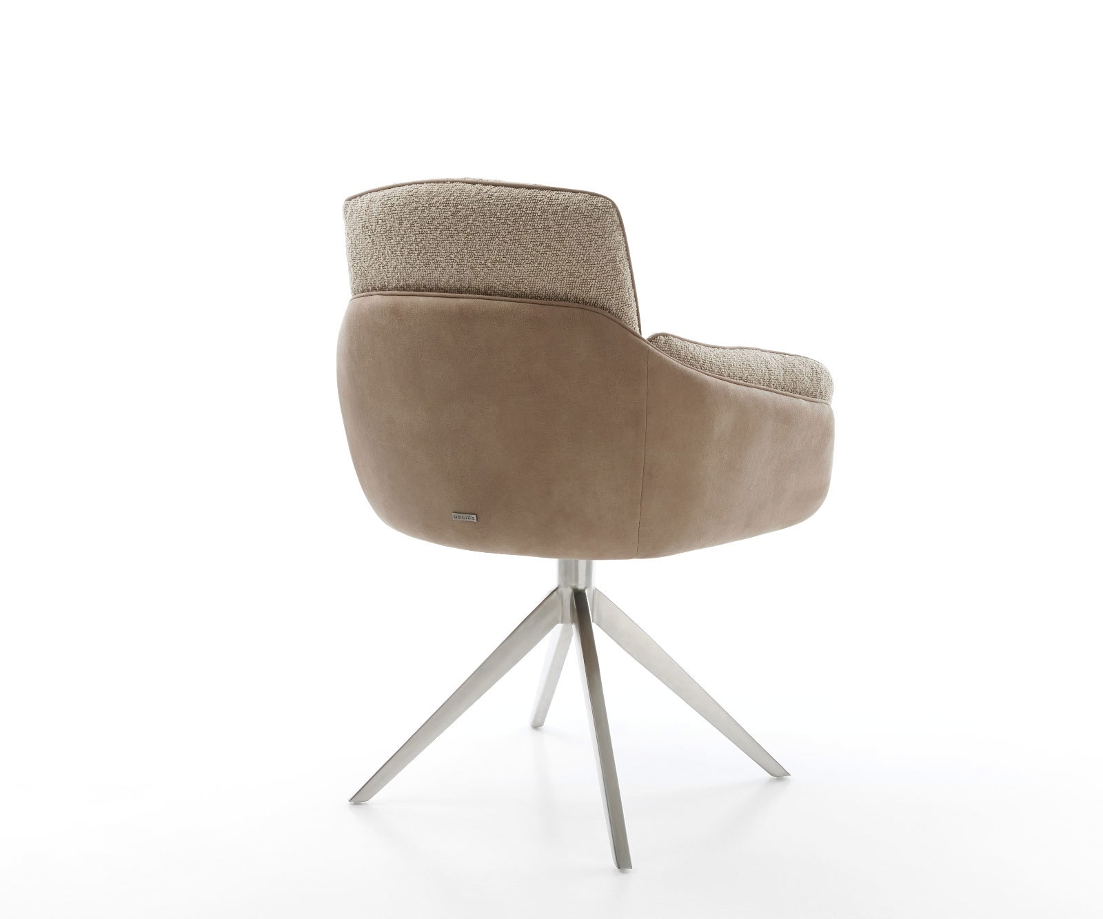 Drehstuhl Luan-Flex mit Armlehnen Materialmix Schlamm Kreuzgestell breit Edelstahl 360° drehbar 3 Drehstuhl Luan-Flex mit Armlehnen Materialmix Schlamm Kreuzgestell breit Edelstahl 360° drehbar 3