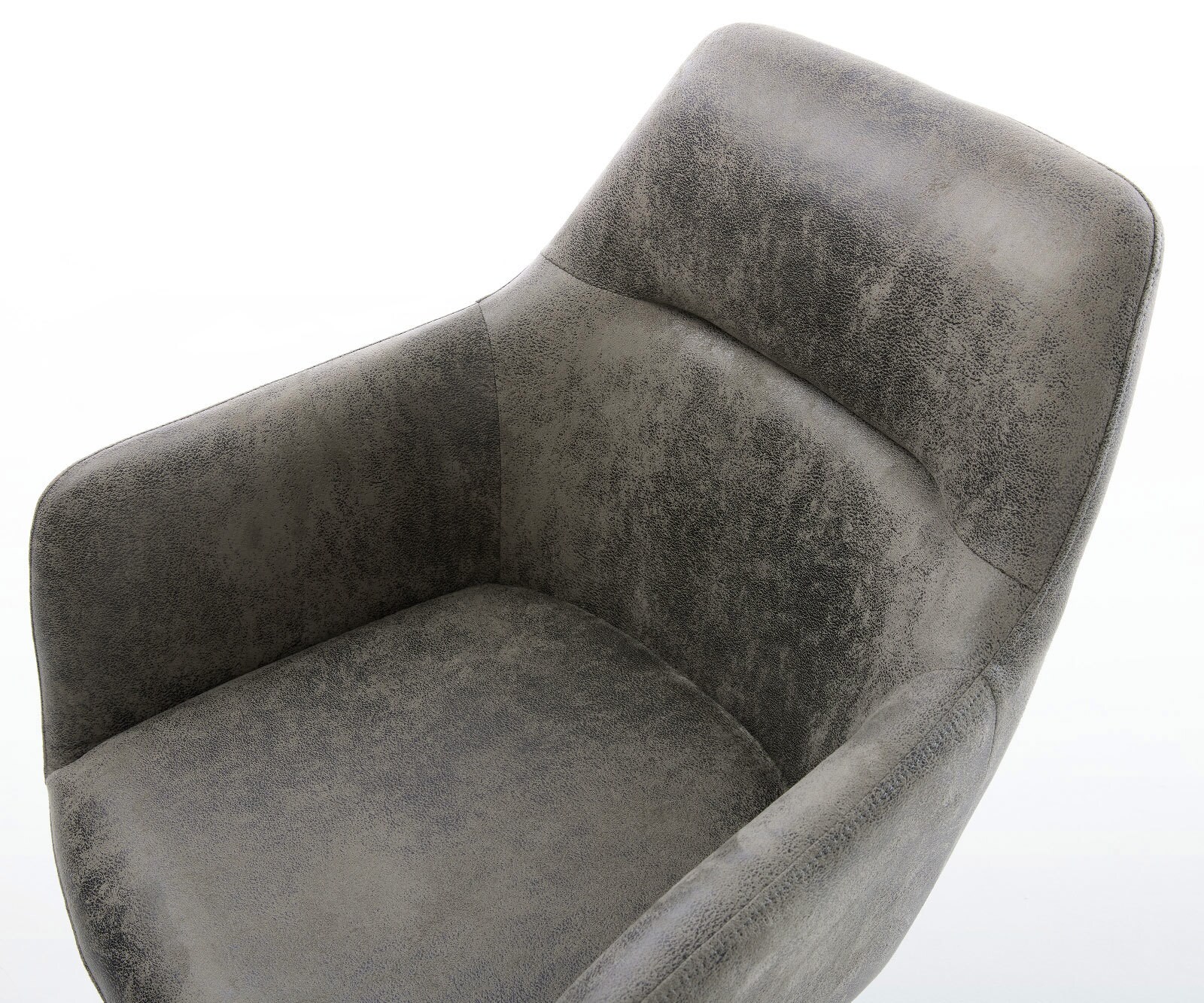 Chaise-de-salle-à-manger Pejo-Flex microvelours gris antique 4 pieds coniques noir ressorts ensachés 4