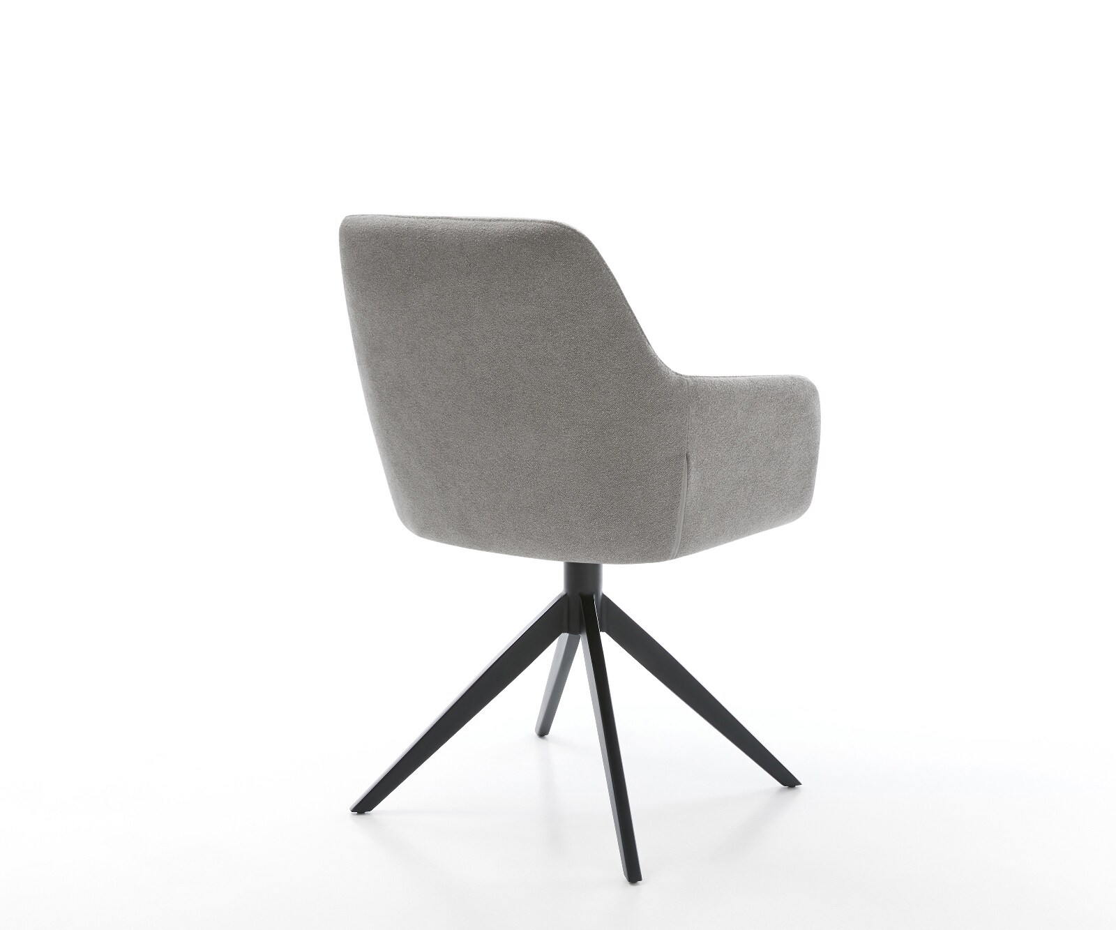Drehstuhl Pejo-Flex Strukturstoff Soft Grau Kreuzgestell breit Schwarz 360° drehbar Wippfunktion Taschenfederkern 5