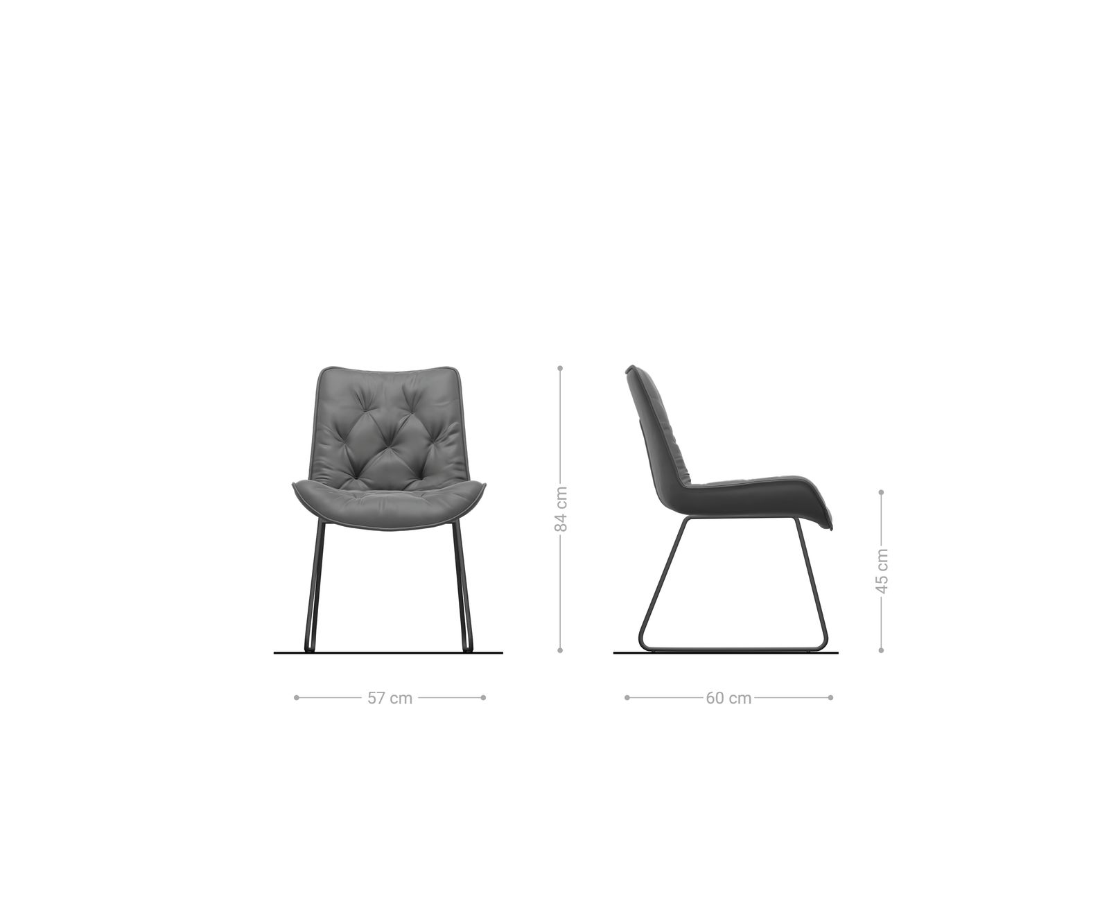 Chaise-de-salle-à-manger Taimi-Flex bouclé doux couleur boue pied trapèze acier inoxydable 6