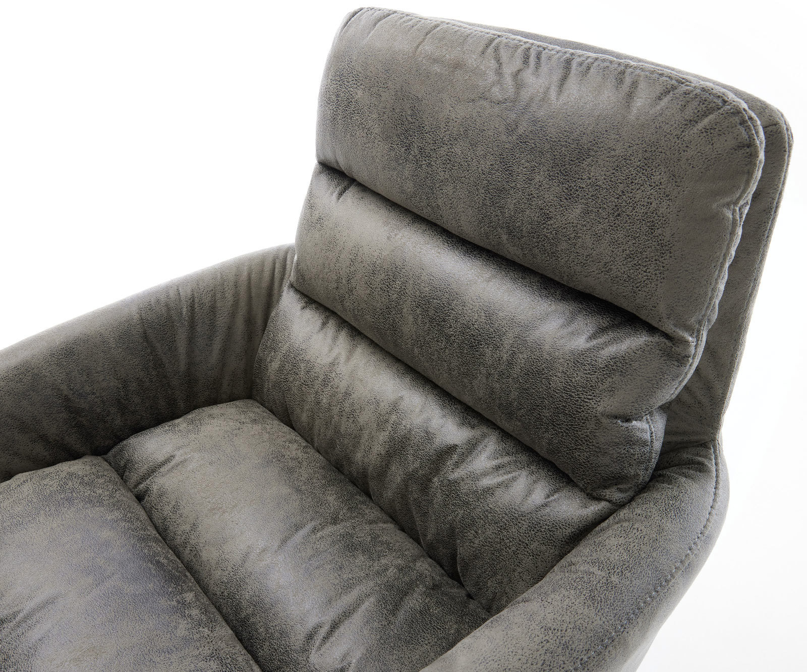 Chaise-de-salle-à-manger Abelia-Flex avec accoudoirs microvelours gris antique pied croisé angulaire noir 3 Chaise-de-salle-à-manger Abelia-Flex avec accoudoirs microvelours gris antique pied croisé angulaire noir 3