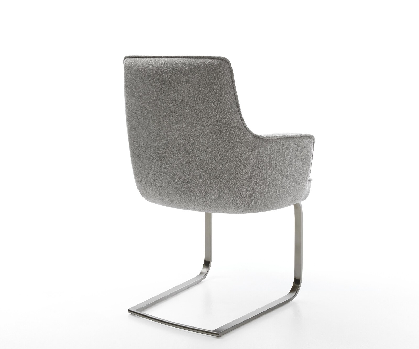 Freischwinger Heira-Flex mit Armlehnen Strukturstoff Soft Grau Freischwinger flach Graphit Taschenfederkern 5