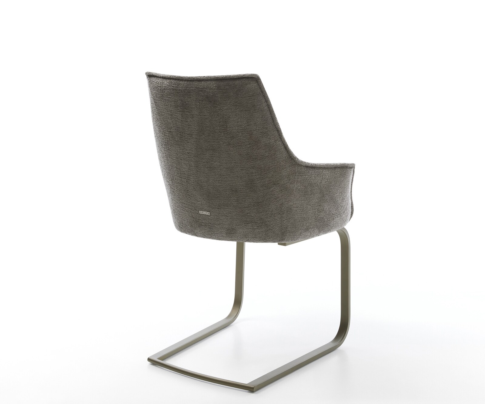 Cantilever Alja-Flex avec accoudoirs bouclé doux couleur boue pied cantilever plat aspect titane resorts ensachés 5