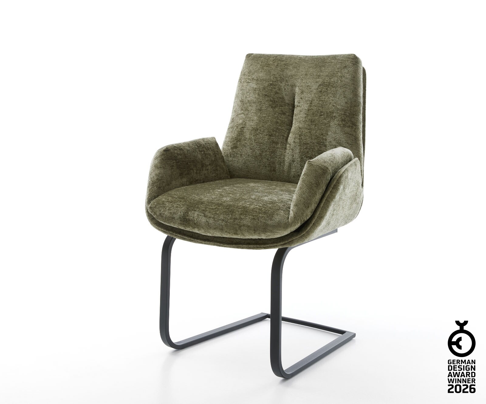 Cantilever Clea-Flex chenille olive pied cantilever plat noir