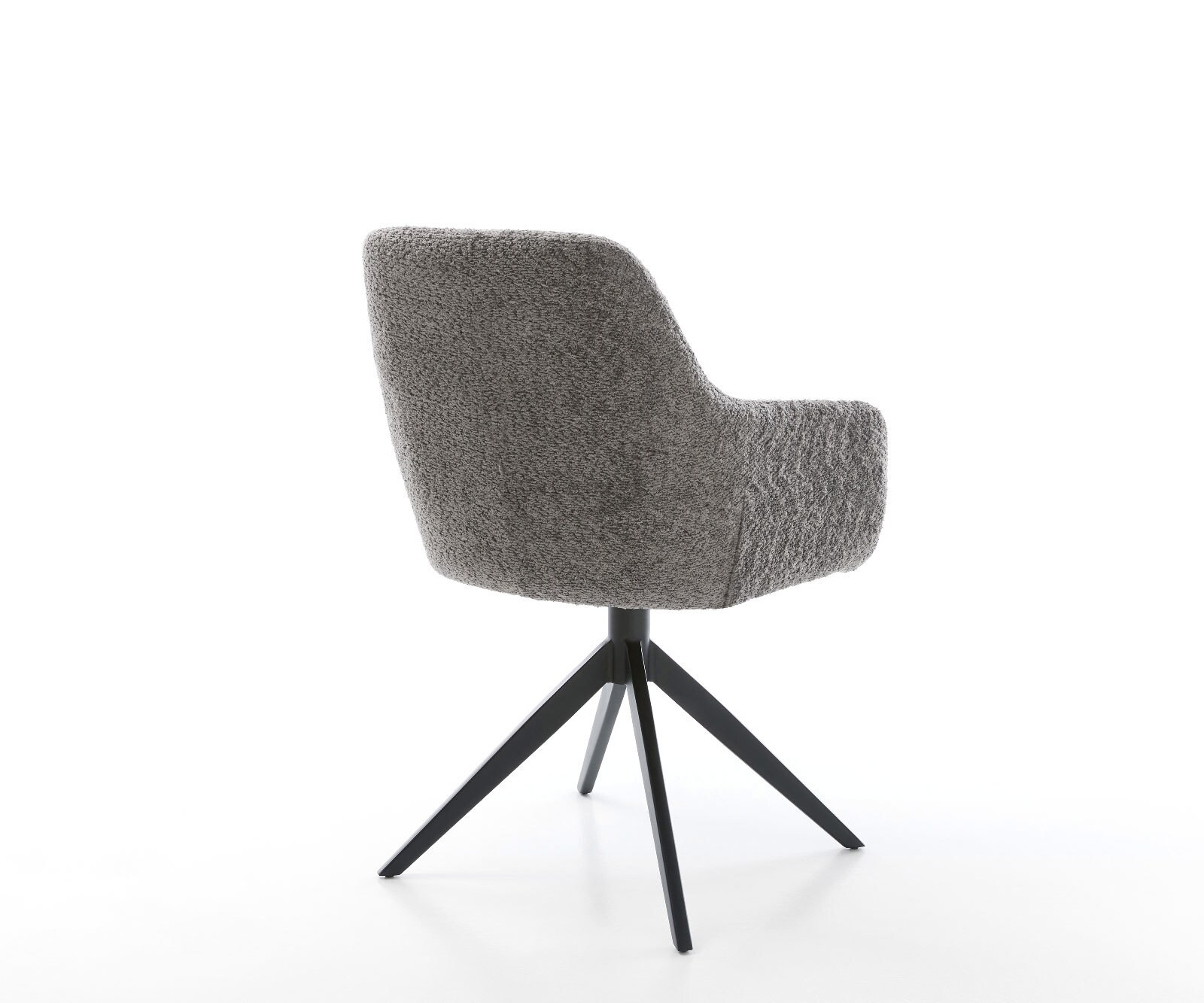 Chaise-pivotante Pejo-Flex bouclé gris pied croisé large noir pivotement sur 360° fonction bascule ressorts ensachés 5