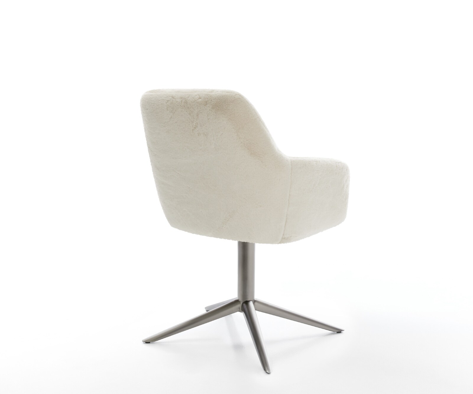 Drehstuhl Pejo-Flex Plüsch Creme-Weiß Fußkreuz Graphit 360° drehbar Wippfunktion Taschenfederkern 4