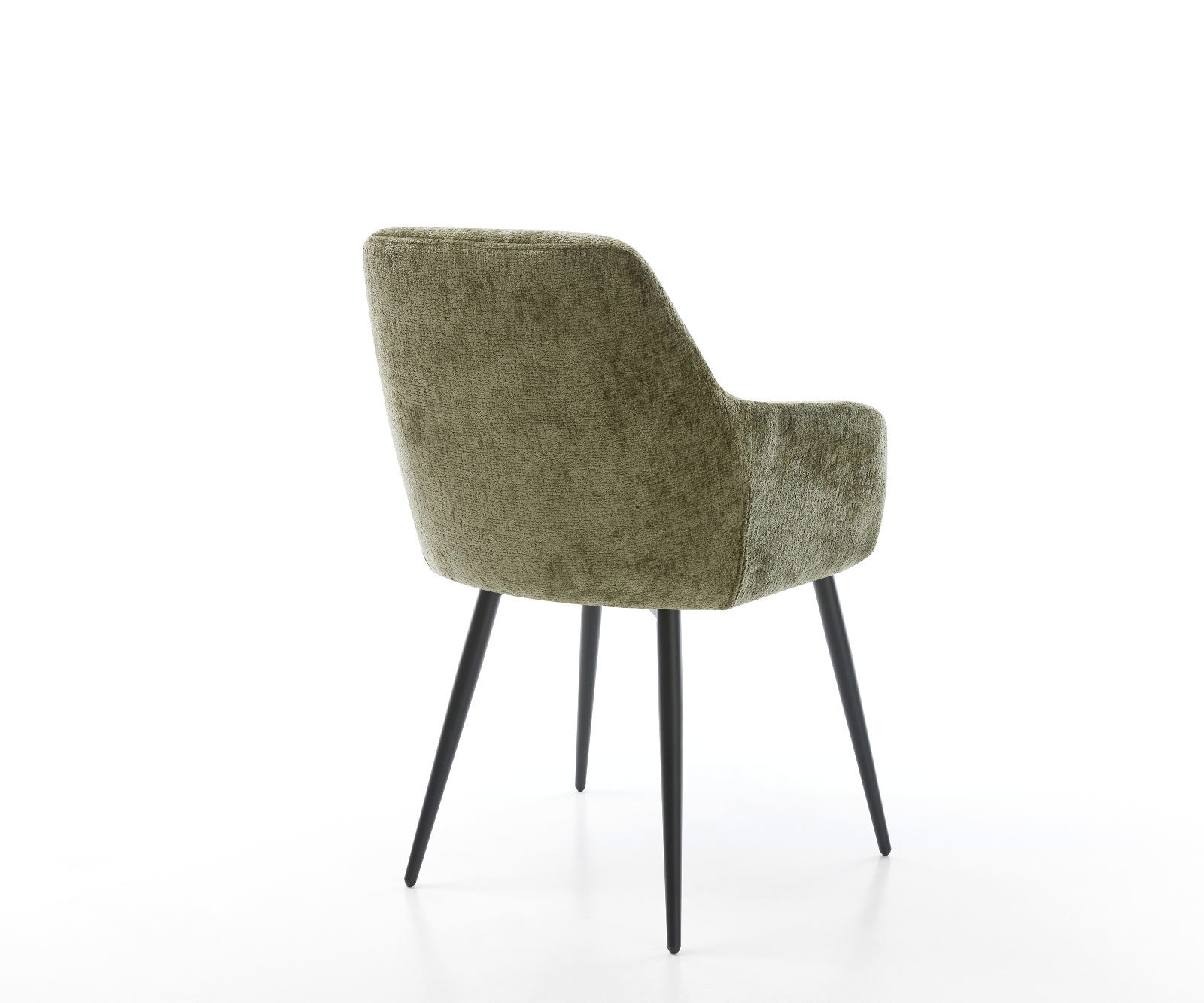Chaise-de-salle-à-manger Pejo-Flex chenille olive 4 pieds coniques noir ressorts ensachés 4 Chaise-de-salle-à-manger Pejo-Flex chenille olive 4 pieds coniques noir ressorts ensachés 4