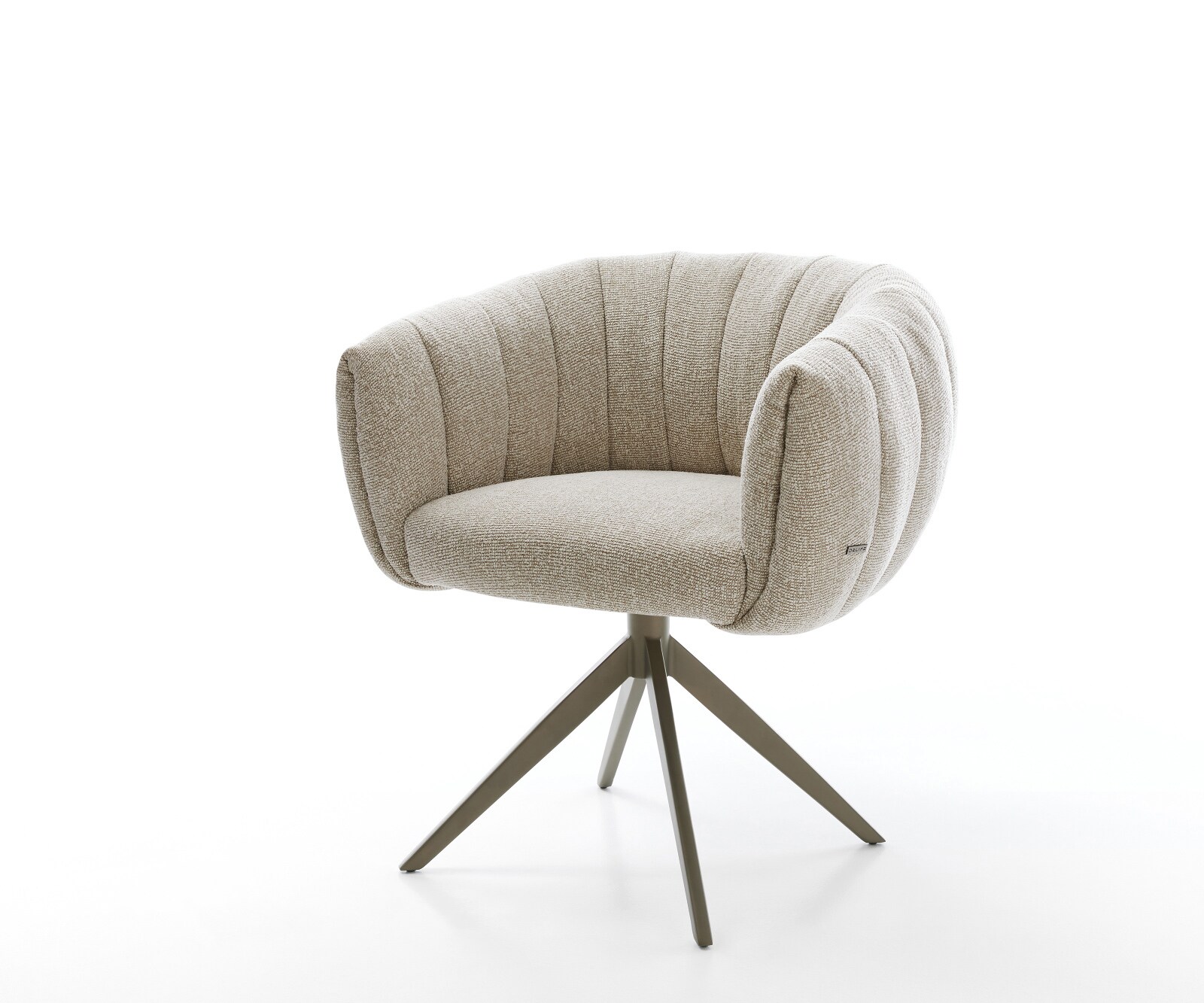 Drehstuhl Jada-Flex Webstoff Soft Beige Kreuzgestell breit Effektfinish Titan 360° drehbar Wippfunktion Taschenfederkern