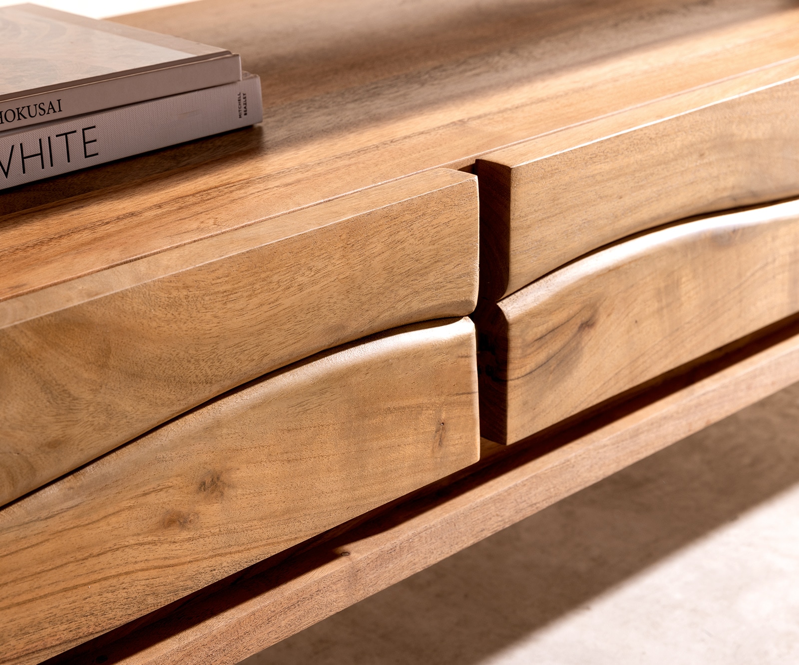 Lowboard Live-Edge 190 cm Akazie Natur 4 Schübe 4 Lowboard Live-Edge 190 cm Akazie Natur 4 Schübe 4