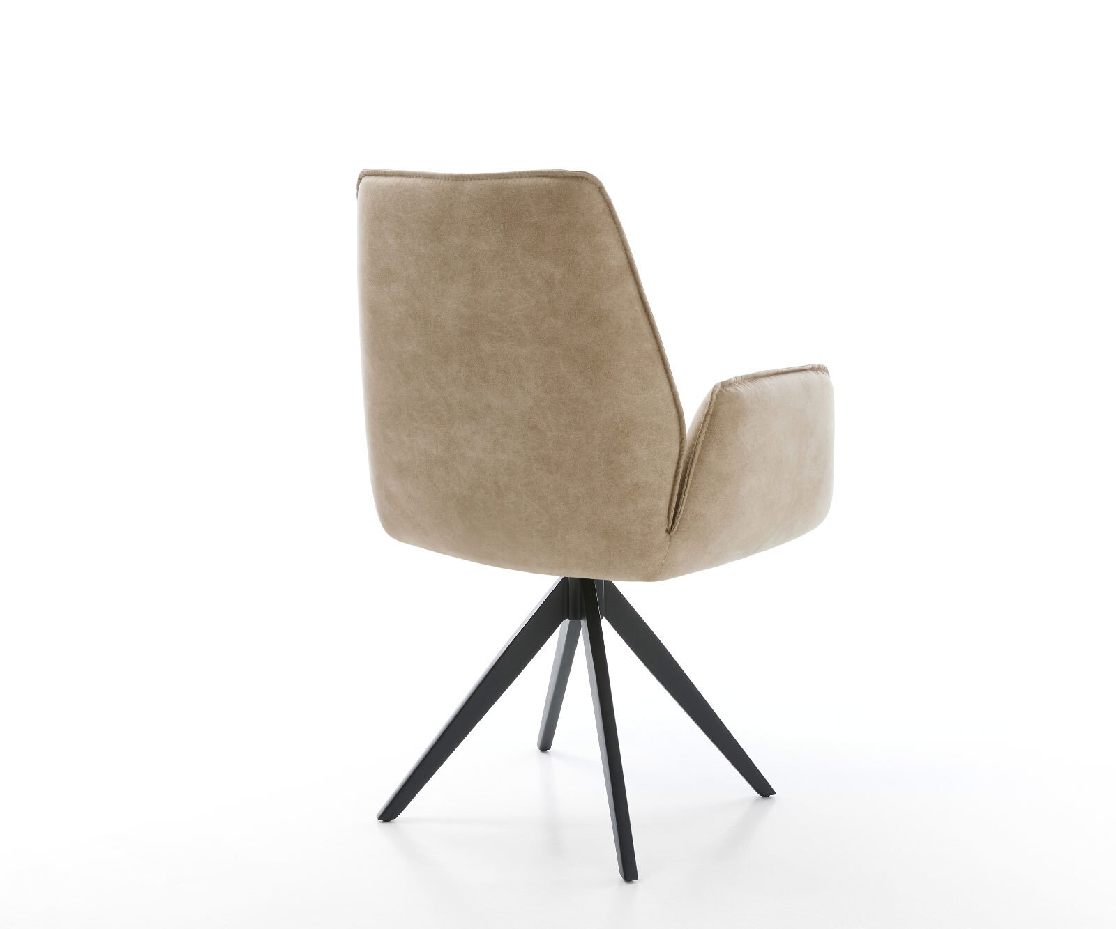 Esszimmerstuhl Zoa-Flex Mikrofaser Beige Vintage Kreuzgestell kantig Schwarz Taschenfederkern 4 Esszimmerstuhl Zoa-Flex Mikrofaser Beige Vintage Kreuzgestell kantig Schwarz Taschenfederkern 4