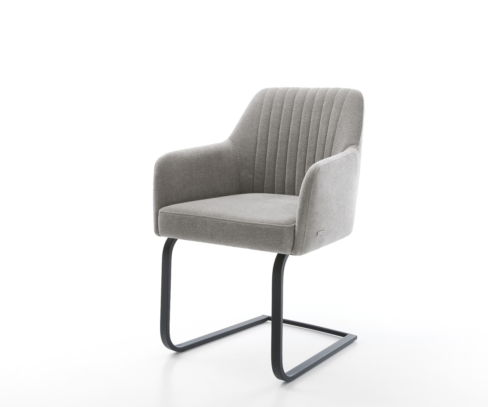 Freischwinger Greg-Flex Strukturstoff Soft Grau Freischwinger flach Schwarz Taschenfederkern