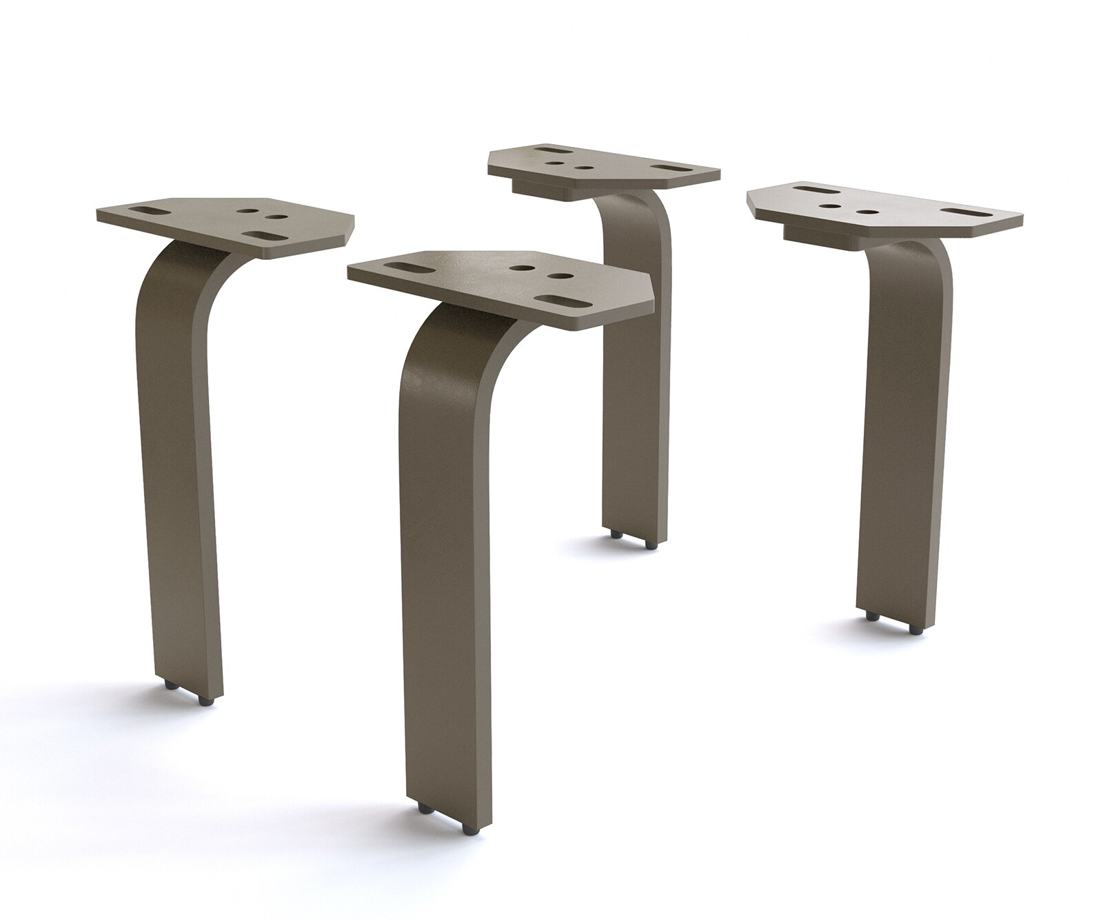 Fuß L-Form Metall Effektfinish Titan 20 cm für alle Möbelarten (4er Set)