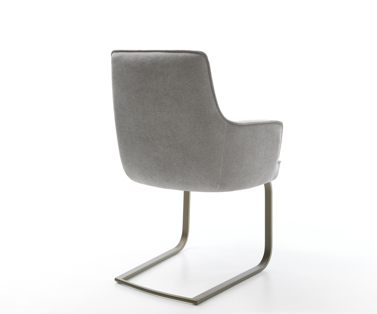 Freischwinger Heira-Flex mit Armlehnen Strukturstoff Soft Grau Freischwinger flach Effektfinish Titan Taschenfederkern 4