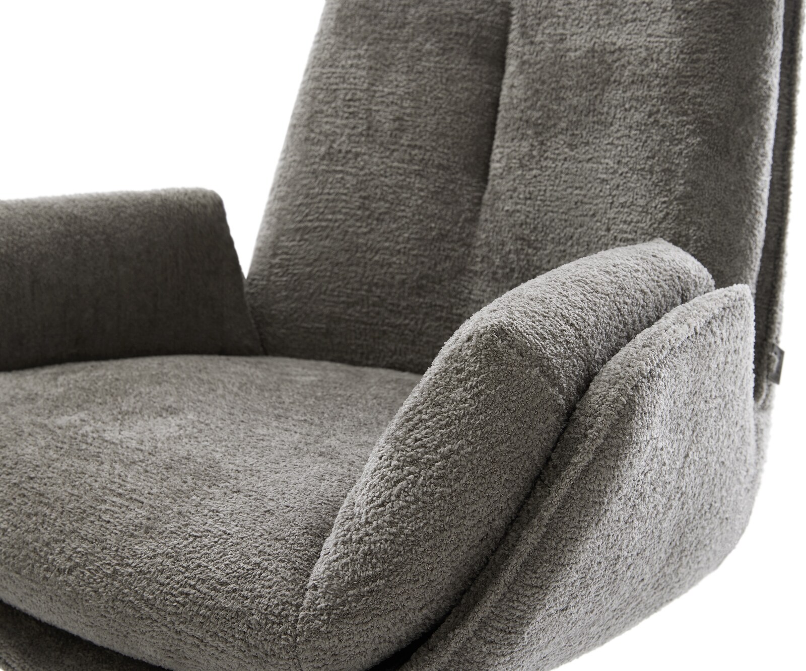 Chaise-de-salle-à-manger Clea-Flex bouclé doux couleur boue 4 pieds coniques noir 3