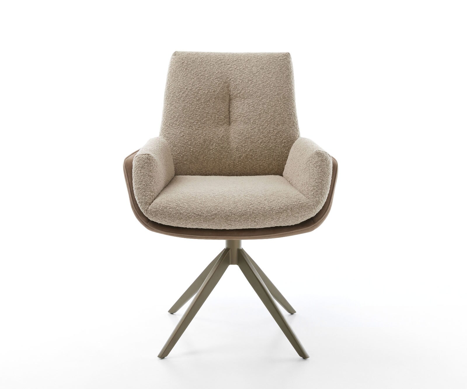 Drehstuhl Clea-Flex Materialmix Schlamm Kreuzgestell breit Effektfinish Titan 360° drehbar Wippfunktion 1