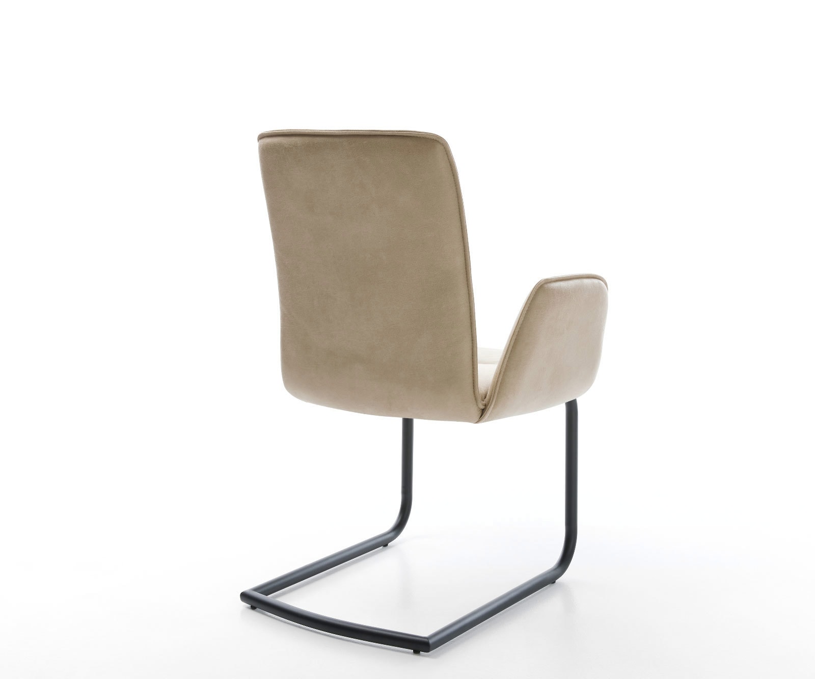 Freischwinger Vinja-Flex Mikrofaser Beige Vintage Freischwinger rund Schwarz 5