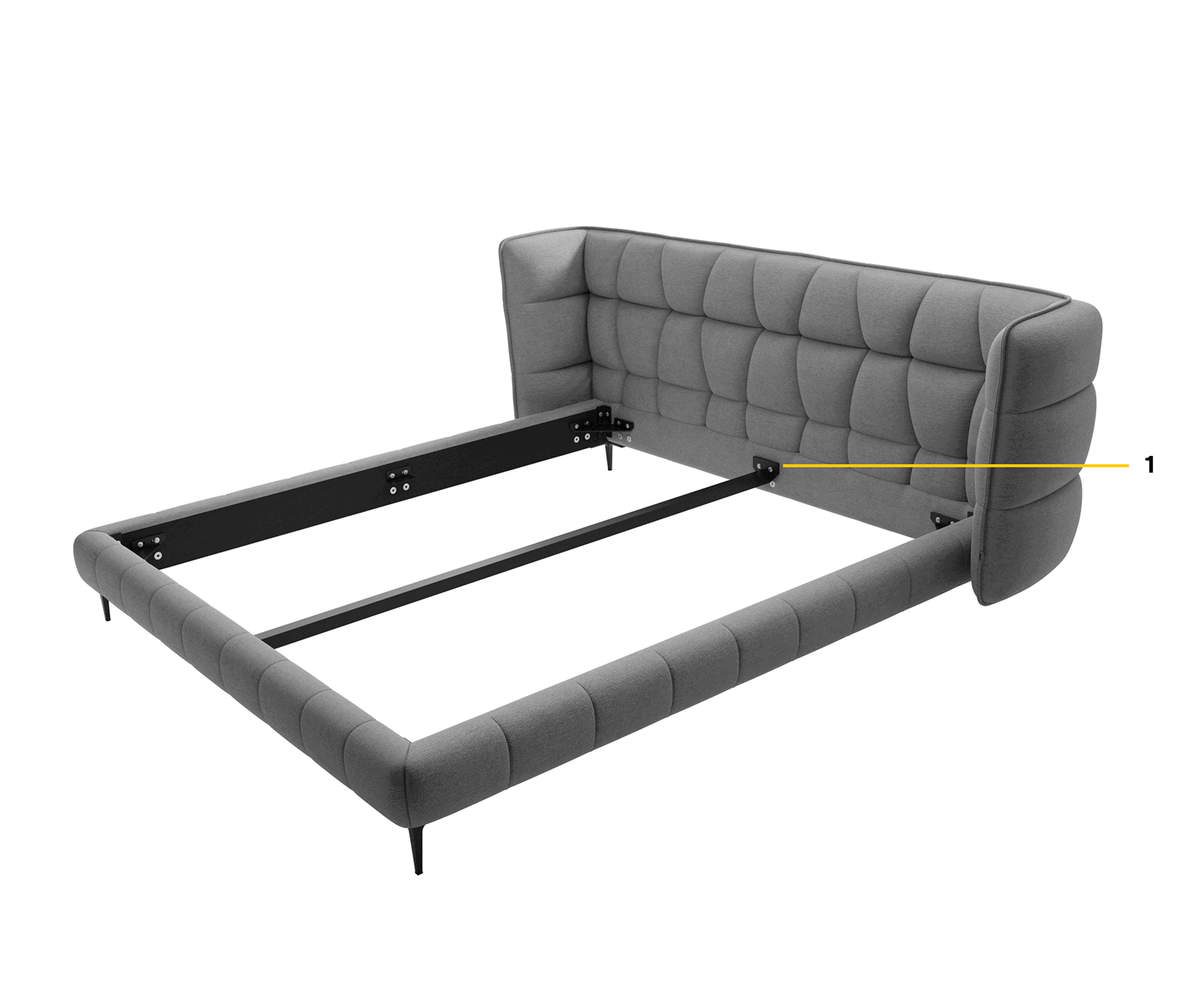 Polsterbettgestell Capujo 140x200 cm Mikrofaser Grau 5