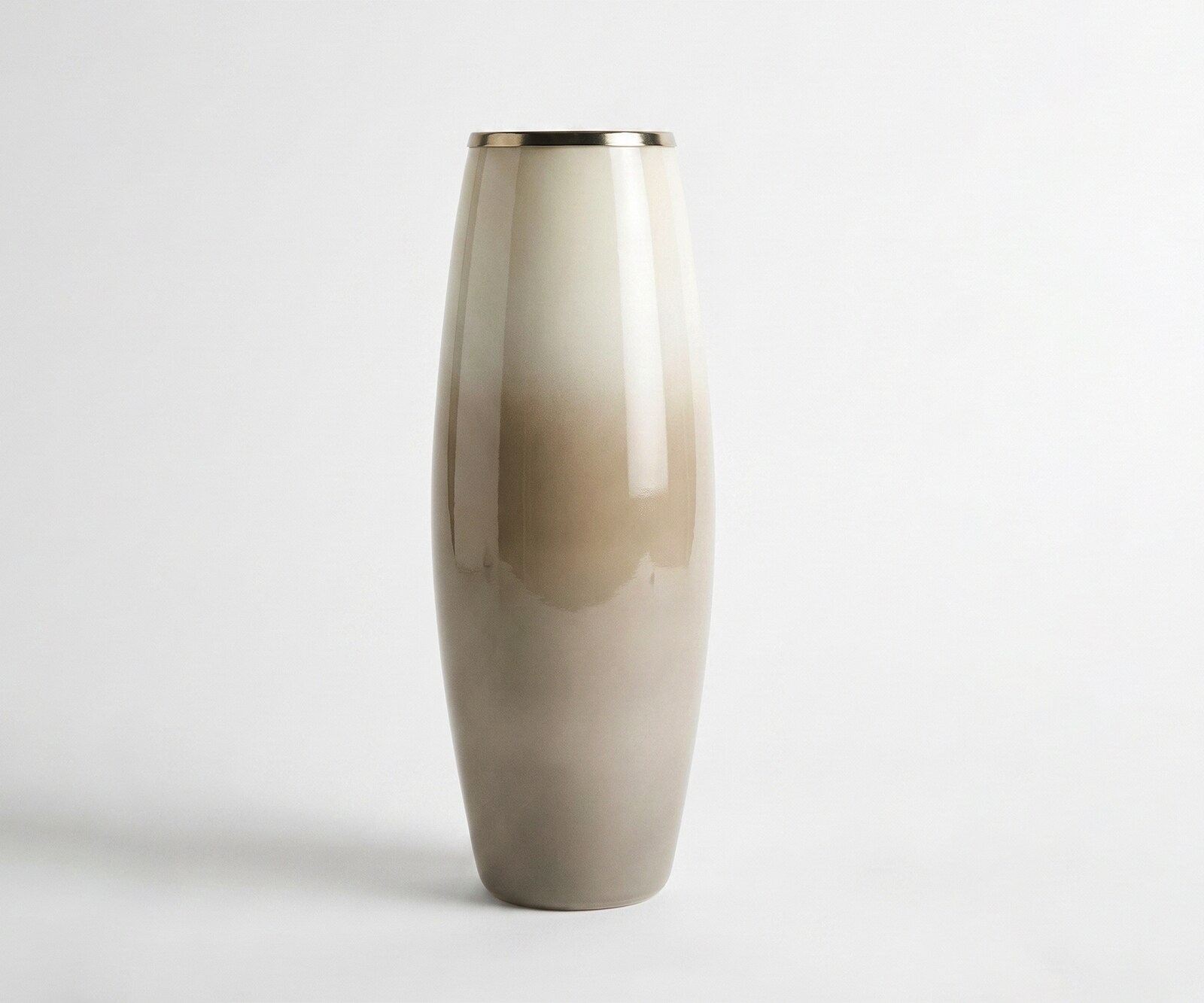 Vase Velino l25 x P25 x H79 cm Verre Vanilla Mokka Fait main