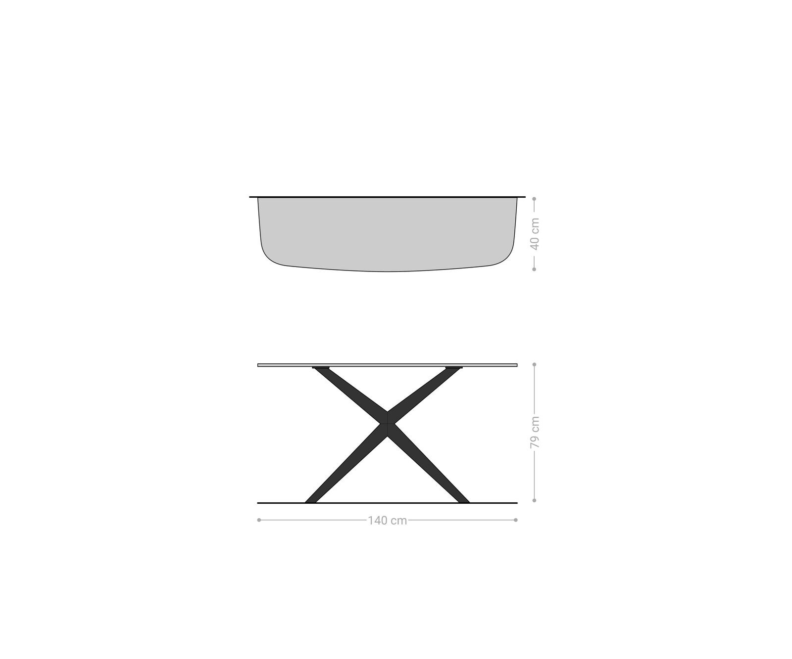 Console Edge forme bateau 140x40 cm Céramique Emperador Extra Lucidato Dunkelbraun Estelo Métal Noir 8