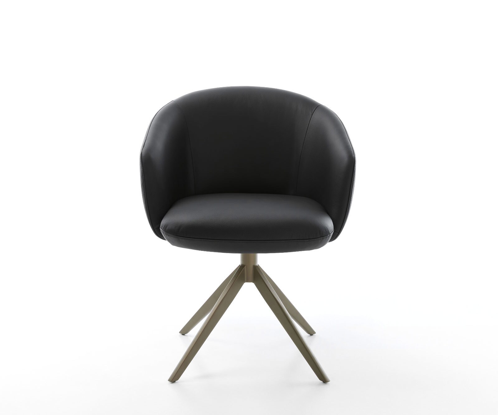 Chaise-pivotante Caja-Flex cuir de vache noir pied croisé large aspect titane pivotement sur 360° fonction bascule ressorts ensachés 1