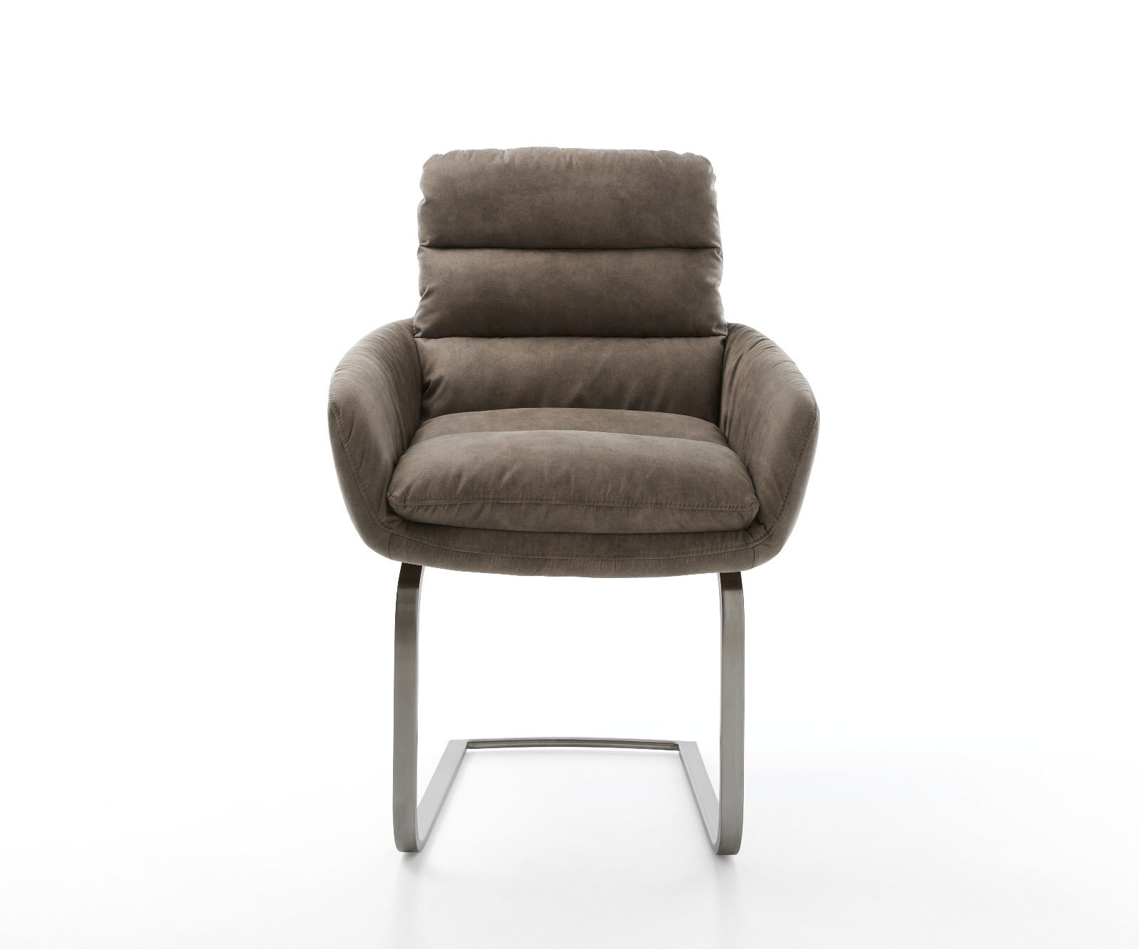 Freischwinger Abelia-Flex mit Armlehnen Mikrofaser Taupe Vintage Freischwinger flach Graphit 1