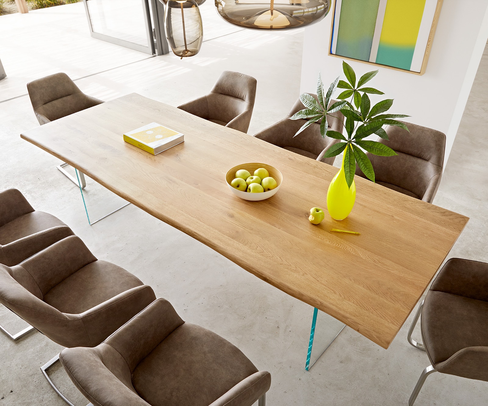 Esstisch Edge 260x100x2,5-3 Eiche Natur Glas Live-Edge 3 Esstisch Edge 260x100x2,5-3 Eiche Natur Glas Live-Edge 3