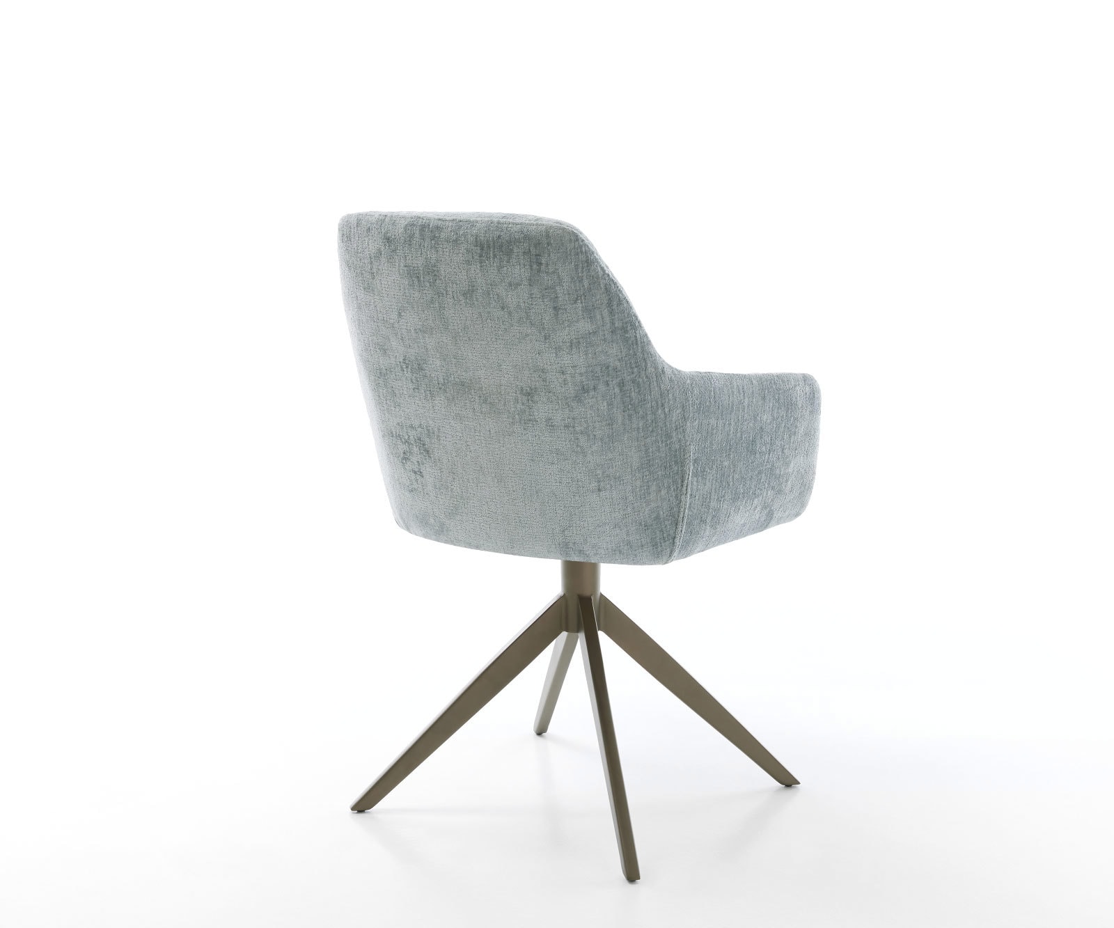 Chaise-pivotante Pejo-Flex chenille bleu pastel pied croisé large aspect titane pivotement sur 360° ressorts ensachés 4 Chaise-pivotante Pejo-Flex chenille bleu pastel pied croisé large aspect titane pivotement sur 360° ressorts ensachés 4