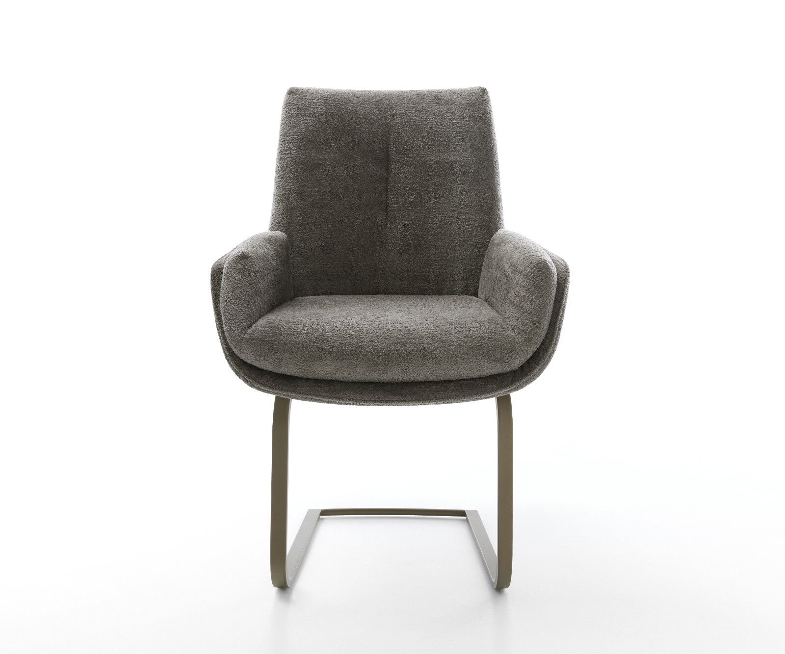 Cantilever Clea-Flex bouclé doux couleur boue pied cantilever plat aspect titane 2