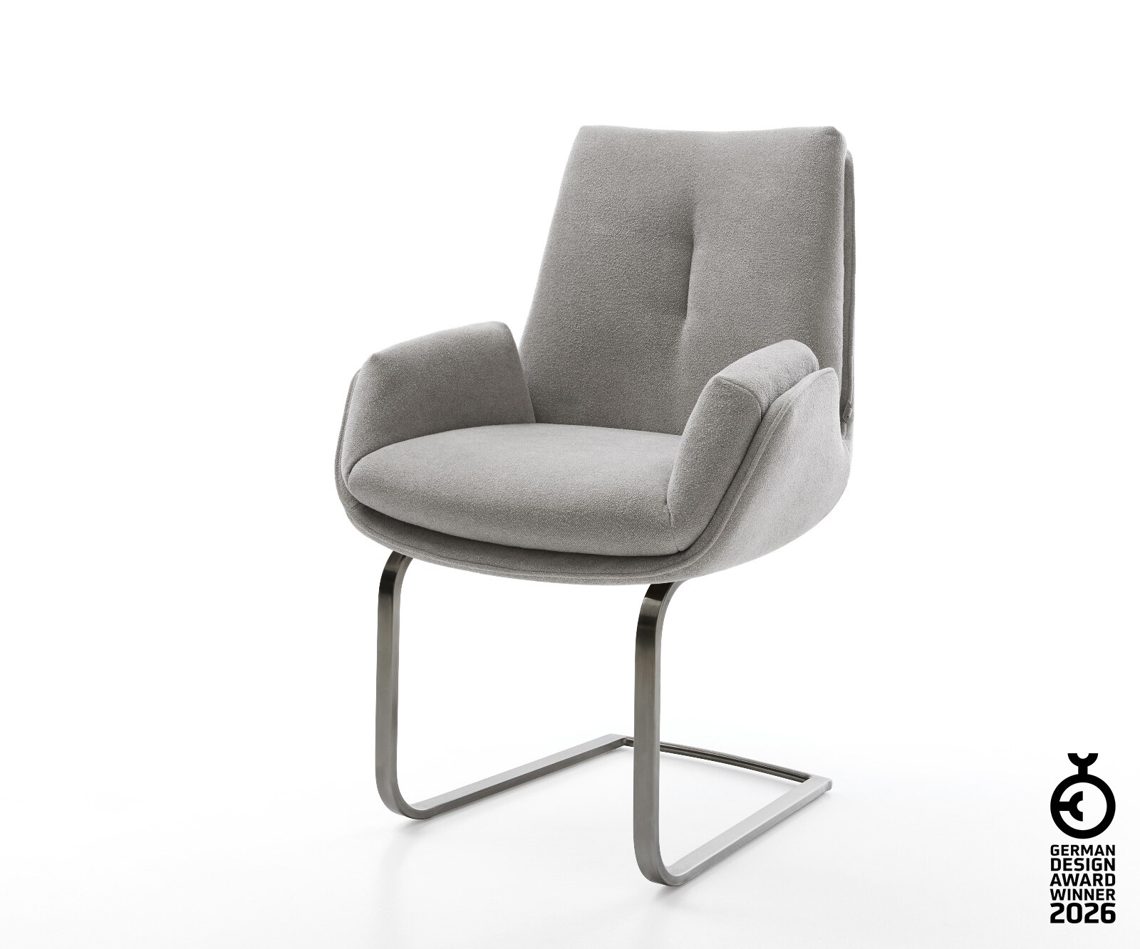 Cantilever Clea-Flex tissu structuré doux gris pied cantilever plat grafiete