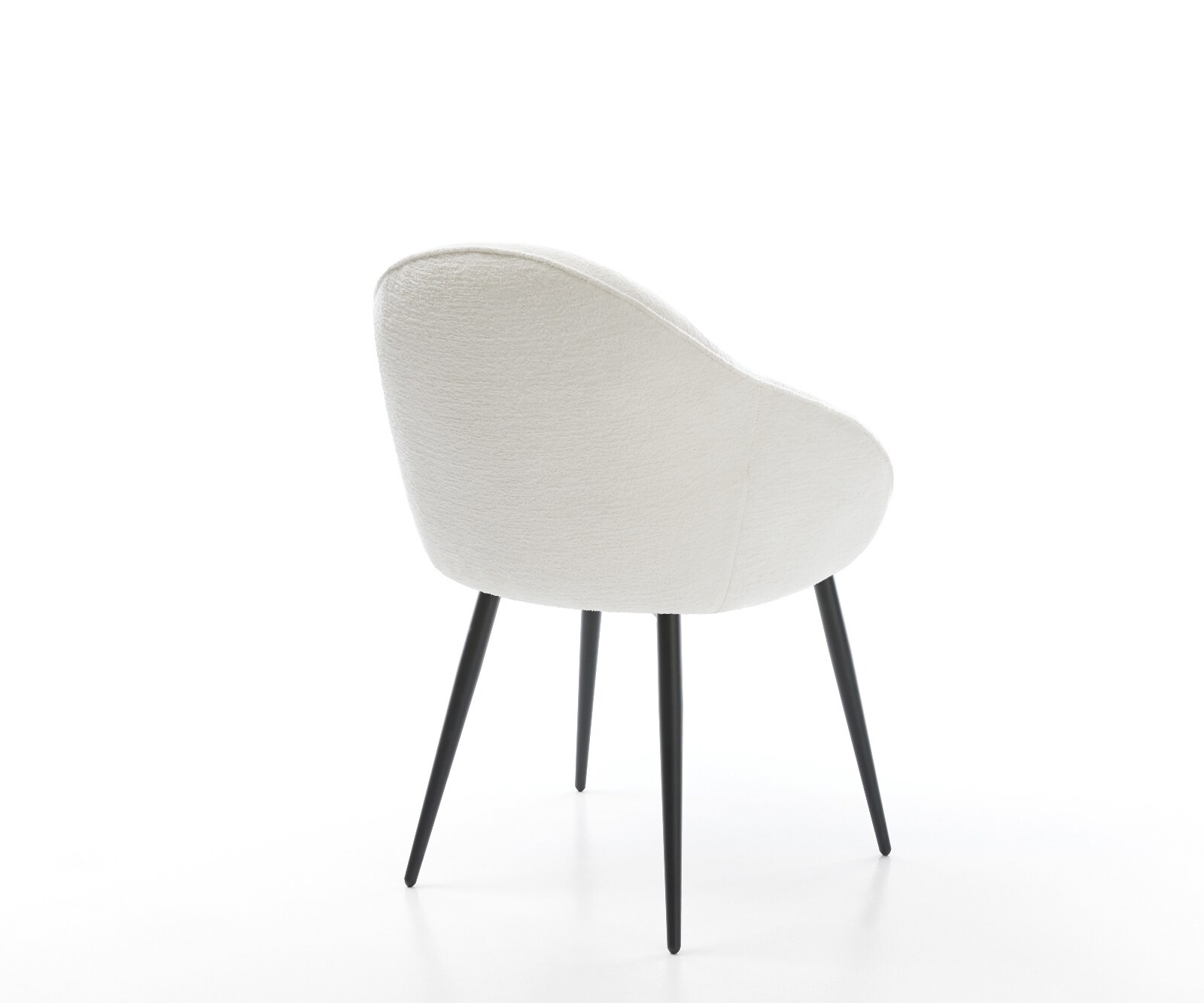Esszimmerstuhl Gaio-Flex Bouclé Soft Beige 4-Fuß konisch Schwarz 5