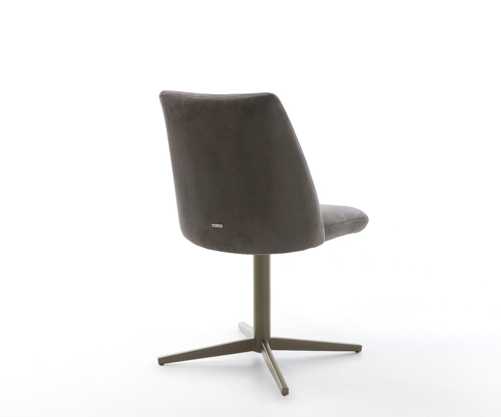 Chaise-pivotante Elso-Flex microvelours anthracite vintage pied de chaise 4 branches aspect titane pivotement sur 360° ressorts ensachés 4