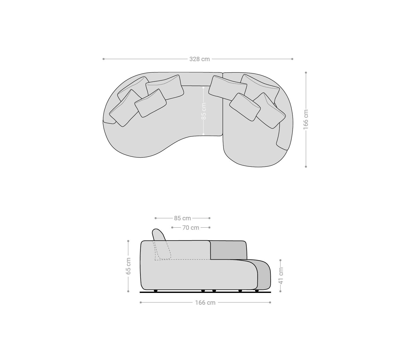 Canapé-Canapé Edina 330x170 cm Bouclé Soft Beige 9